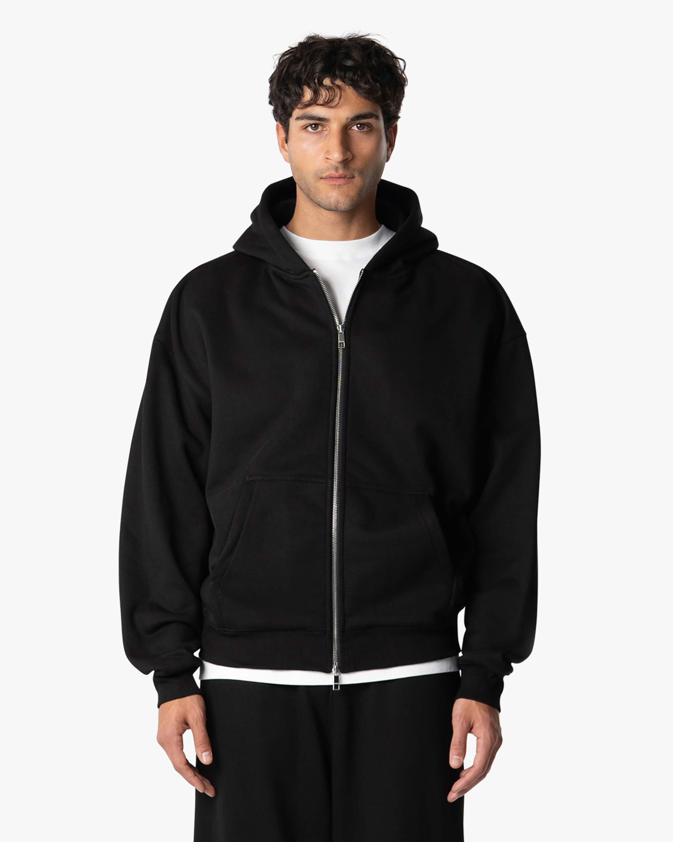 Signature Übergroßer Baumwolle Zip-Hoodie