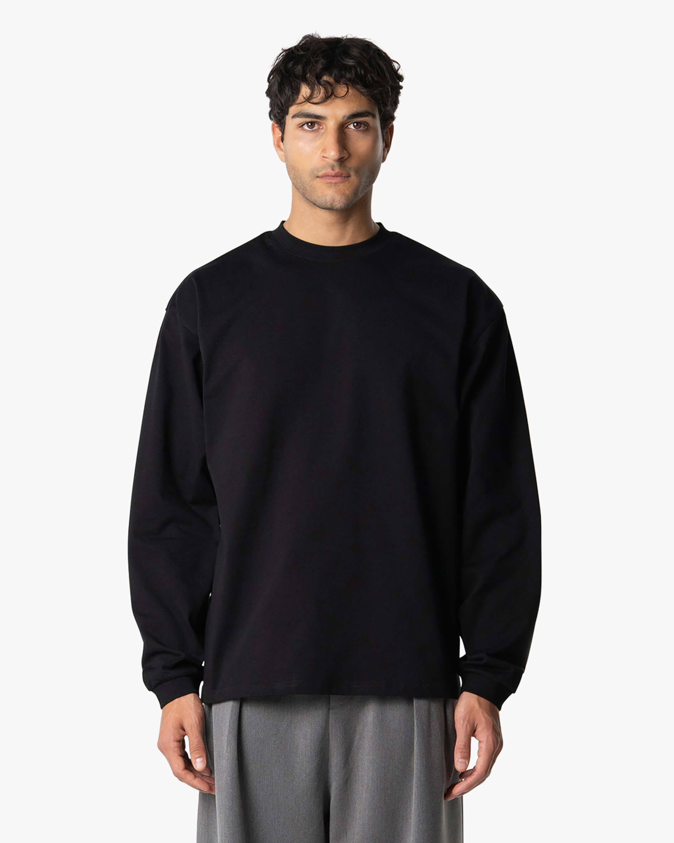 Signature Übergroßer Baumwolle Langarmshirt