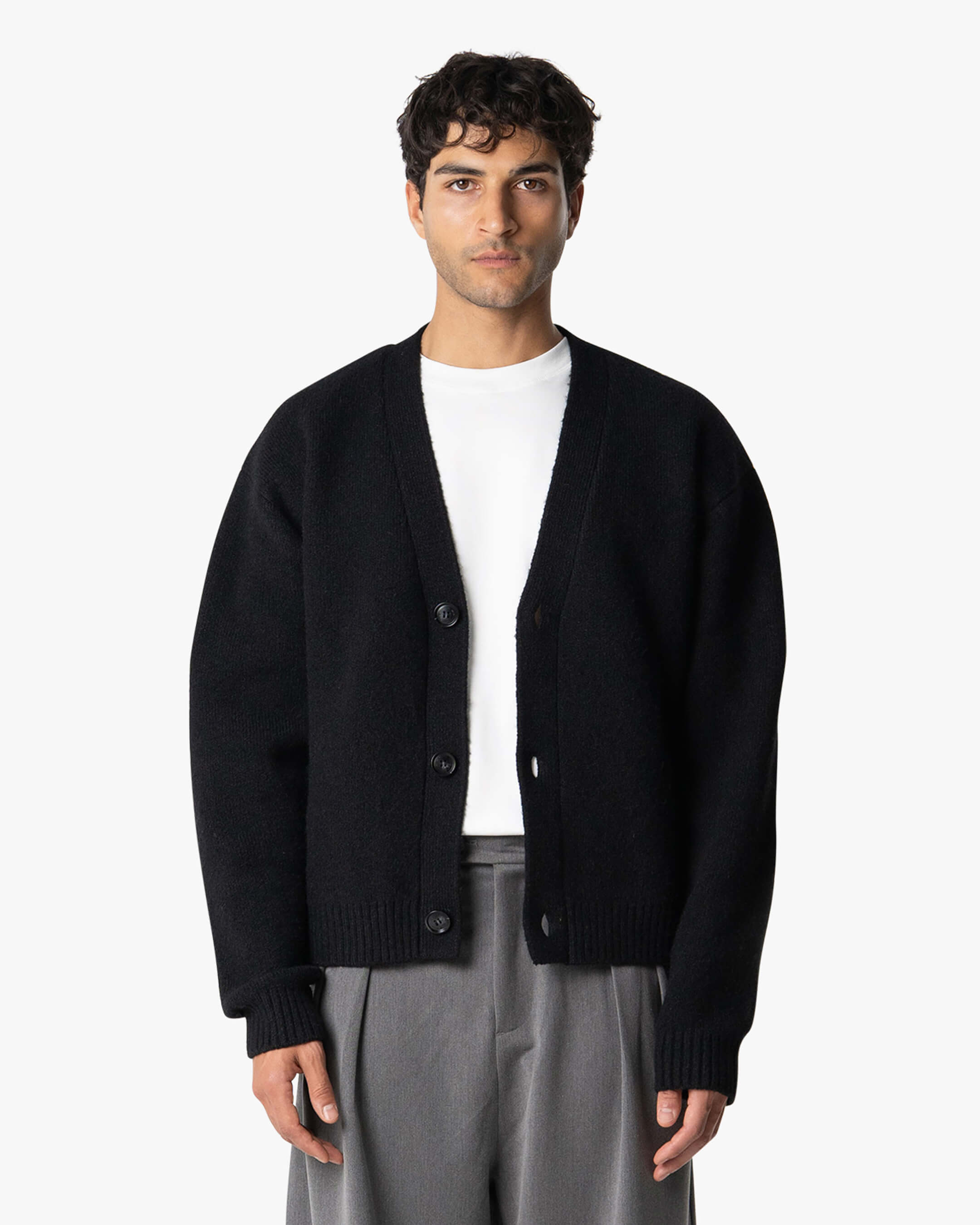 Marea V-Ausschnitt Strickjacke aus gebürstetem Material
