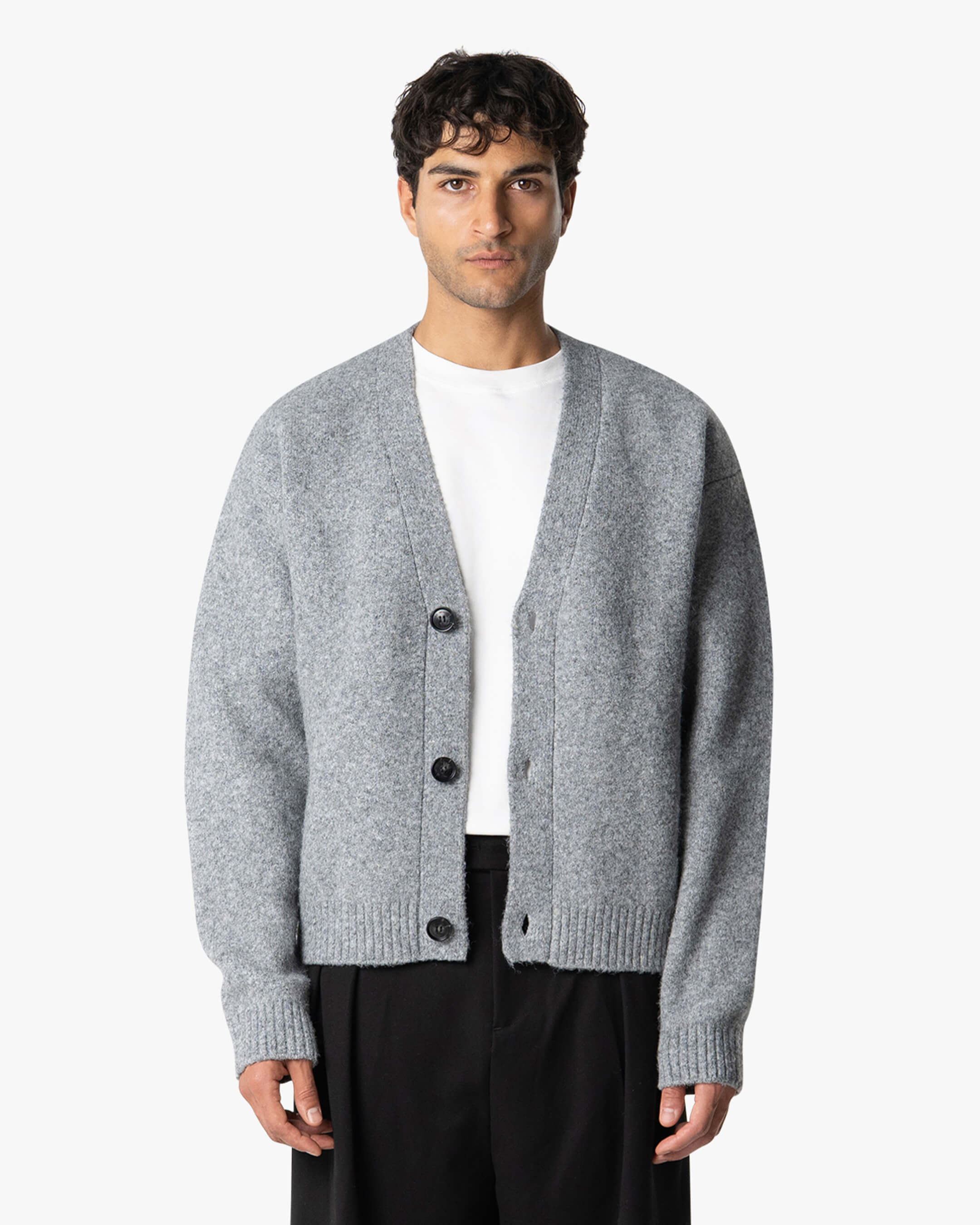 Marea V-Ausschnitt Strickjacke aus gebürstetem Material