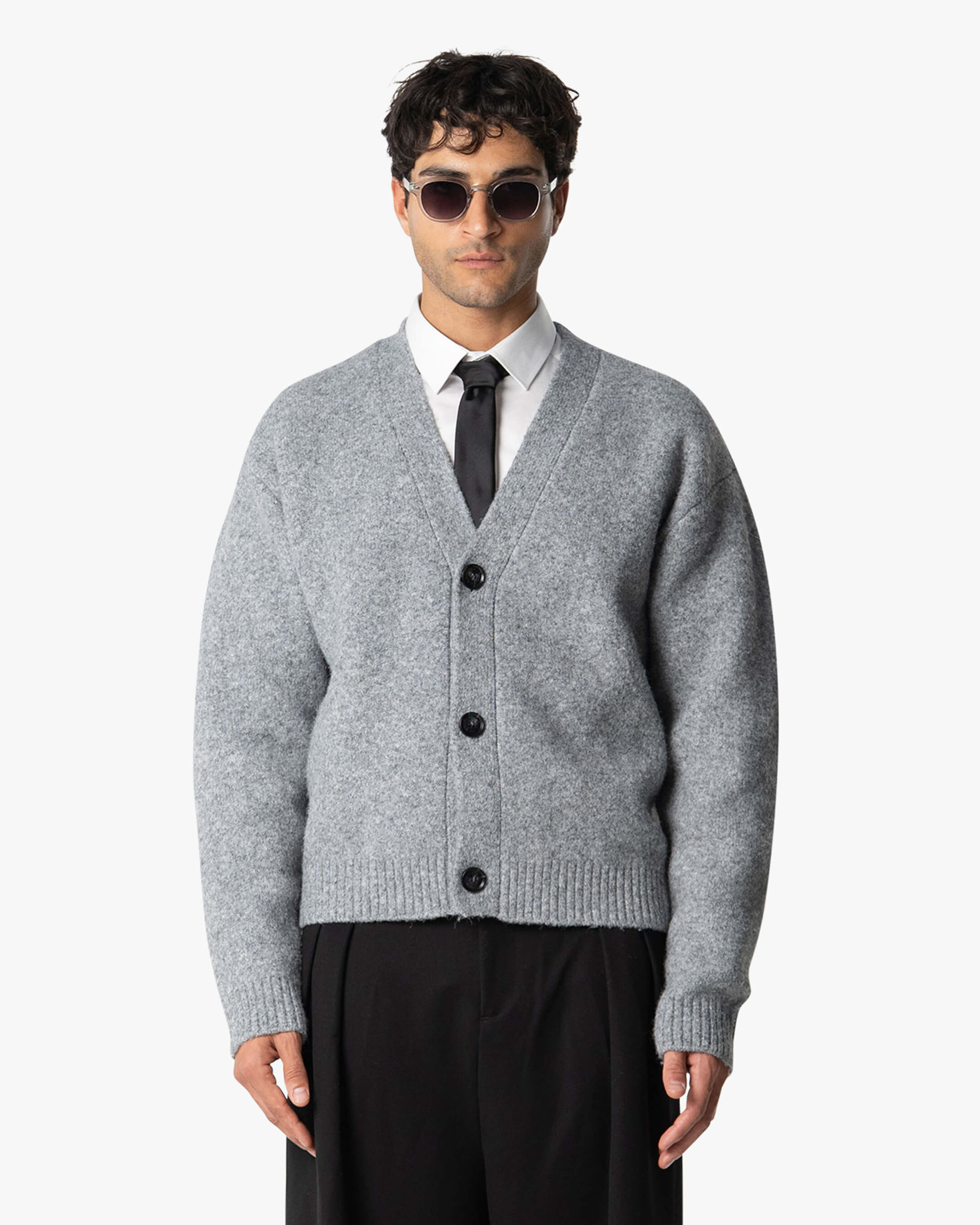 Marea V-Ausschnitt Strickjacke aus gebürstetem Material