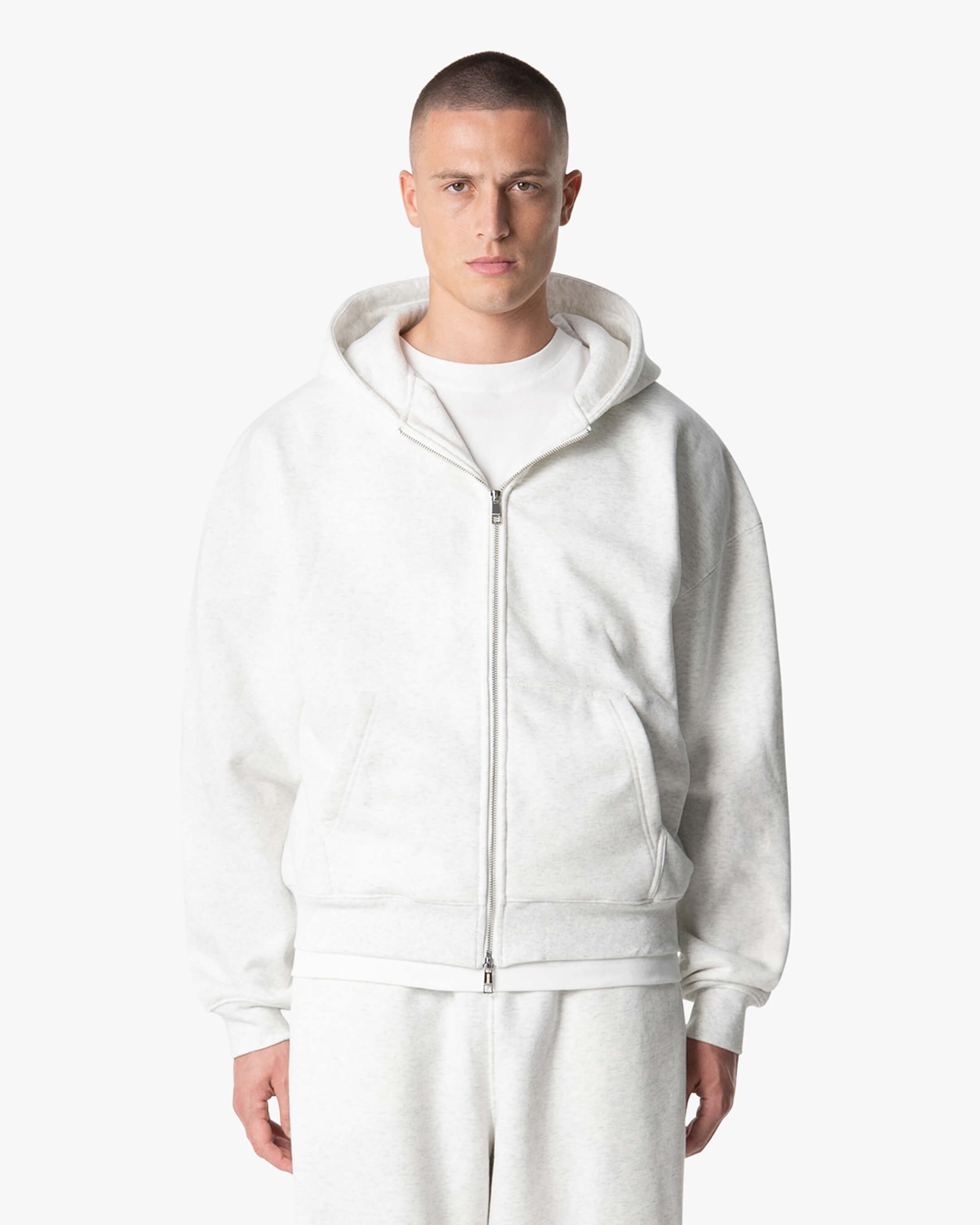 Signature Übergroßer Baumwolle Zip-Hoodie