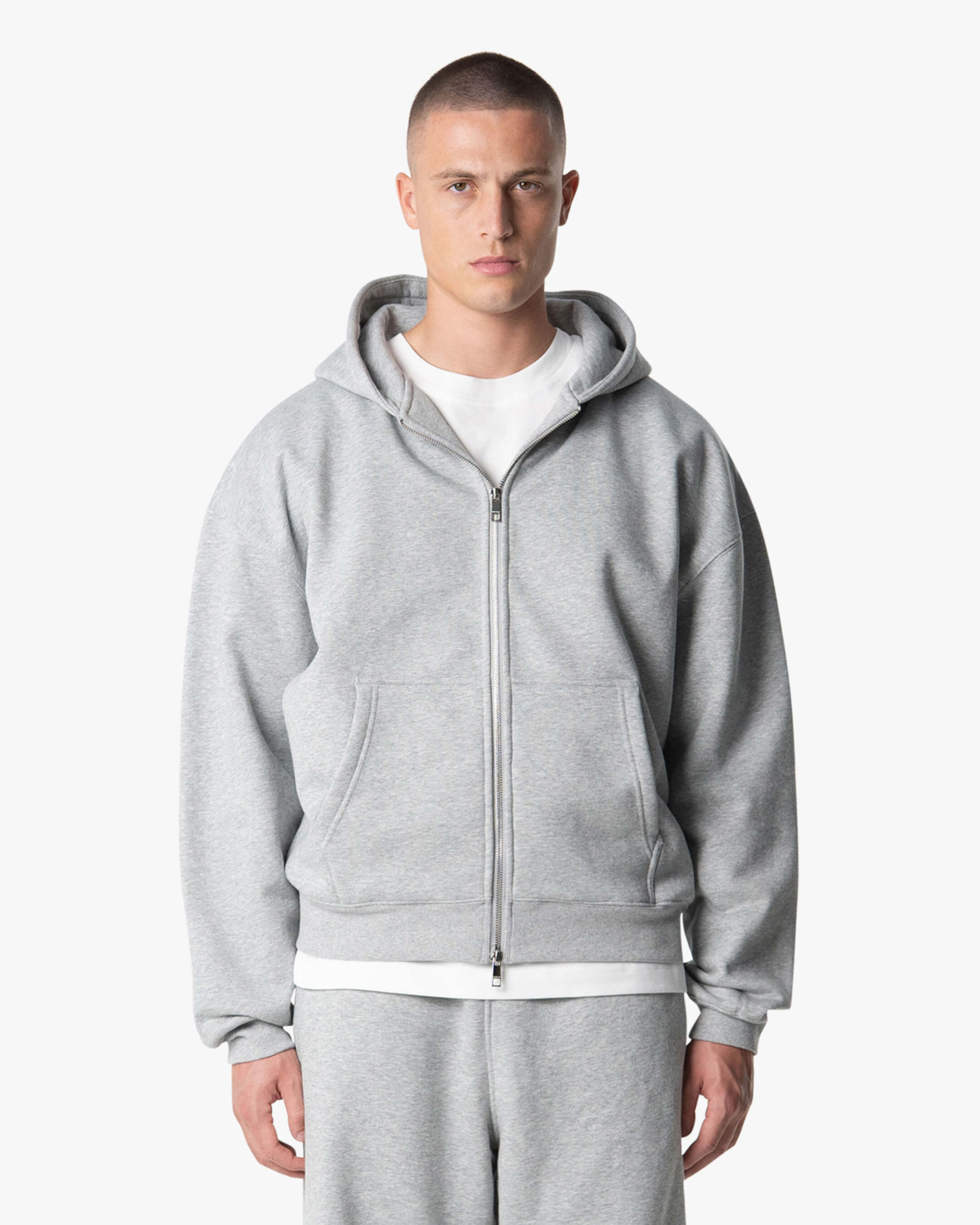 Signature Übergroßer Baumwolle Zip-Hoodie