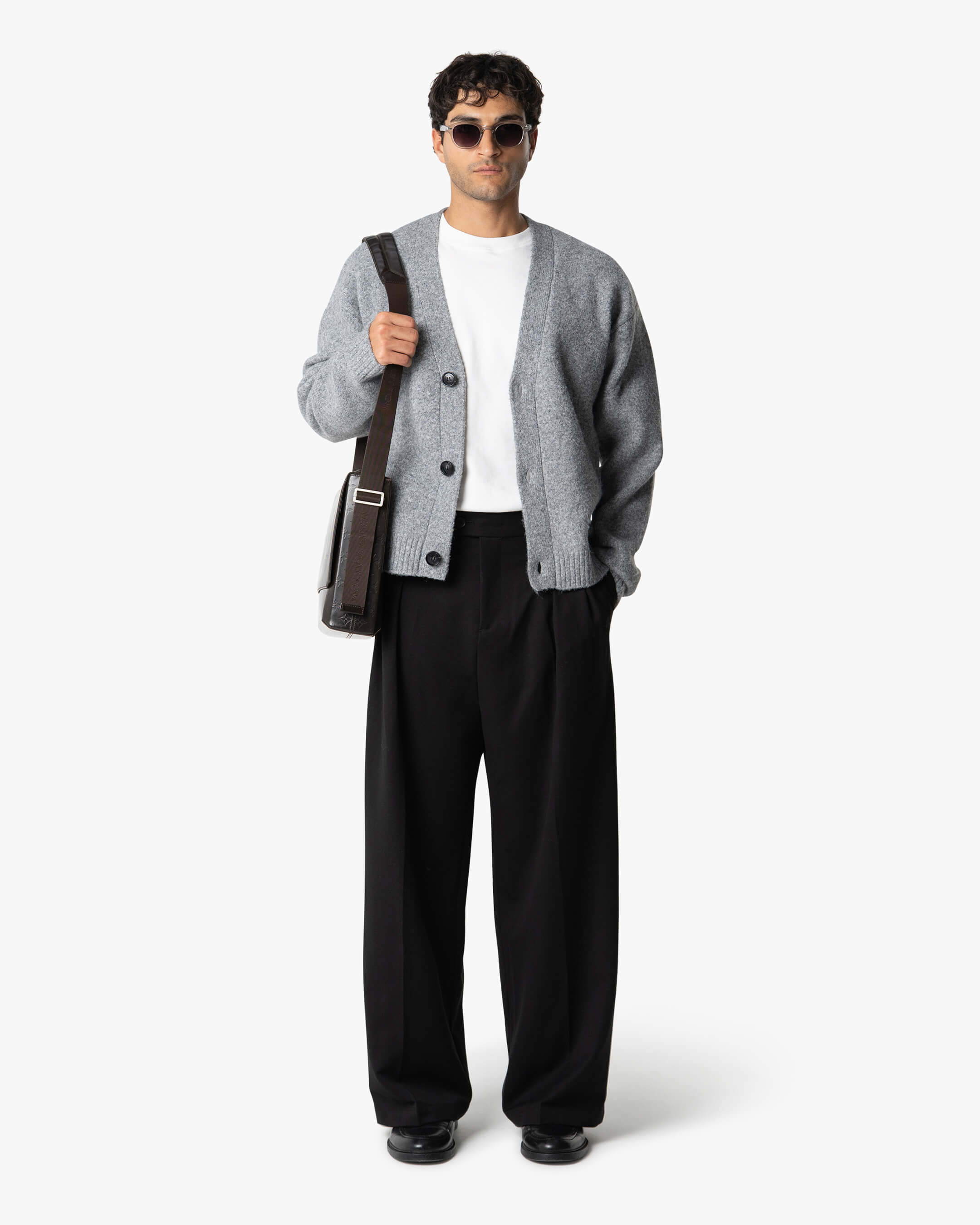 Marea V-Ausschnitt Strickjacke aus gebürstetem Material