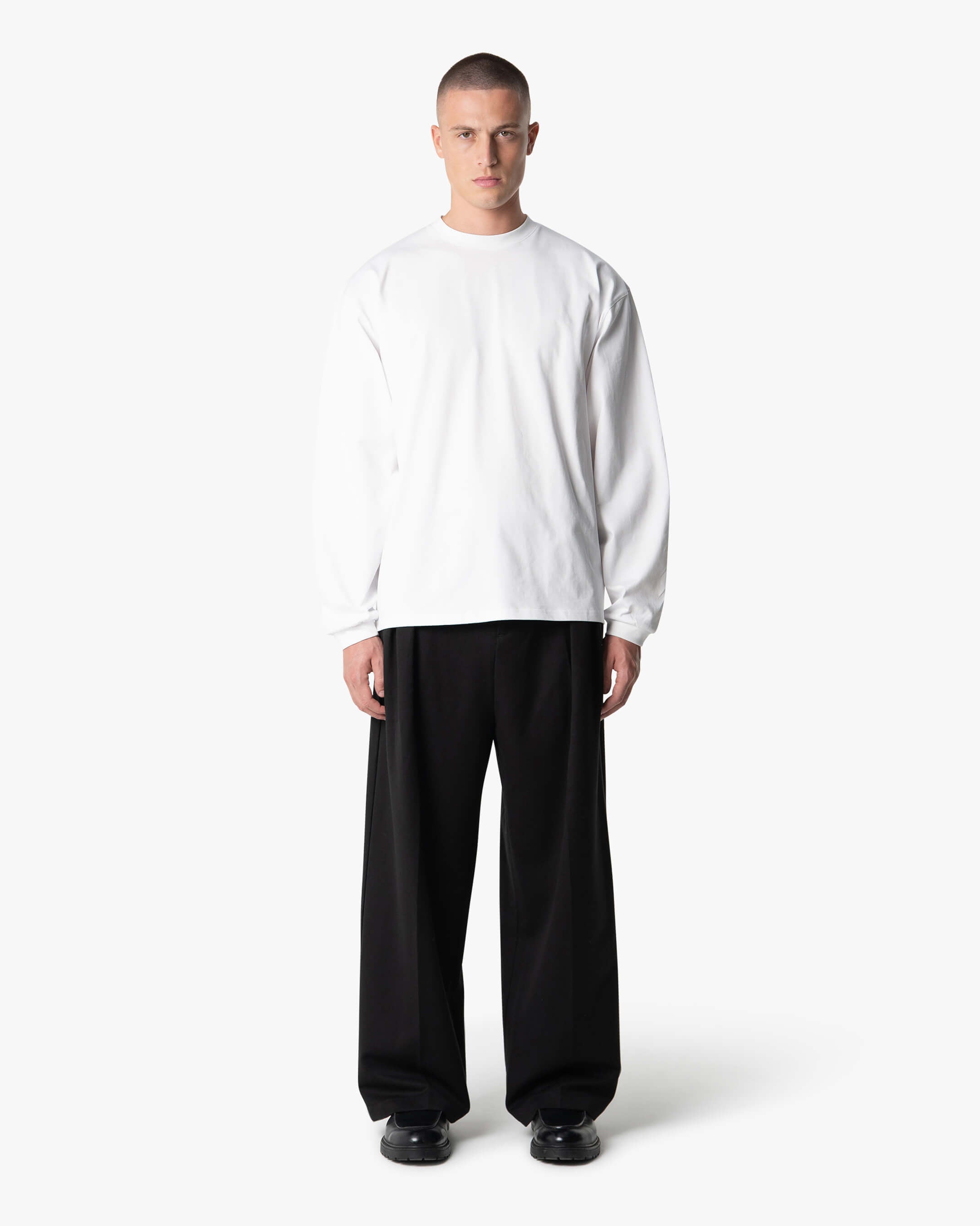 Signature Übergroßer Baumwolle Langarmshirt