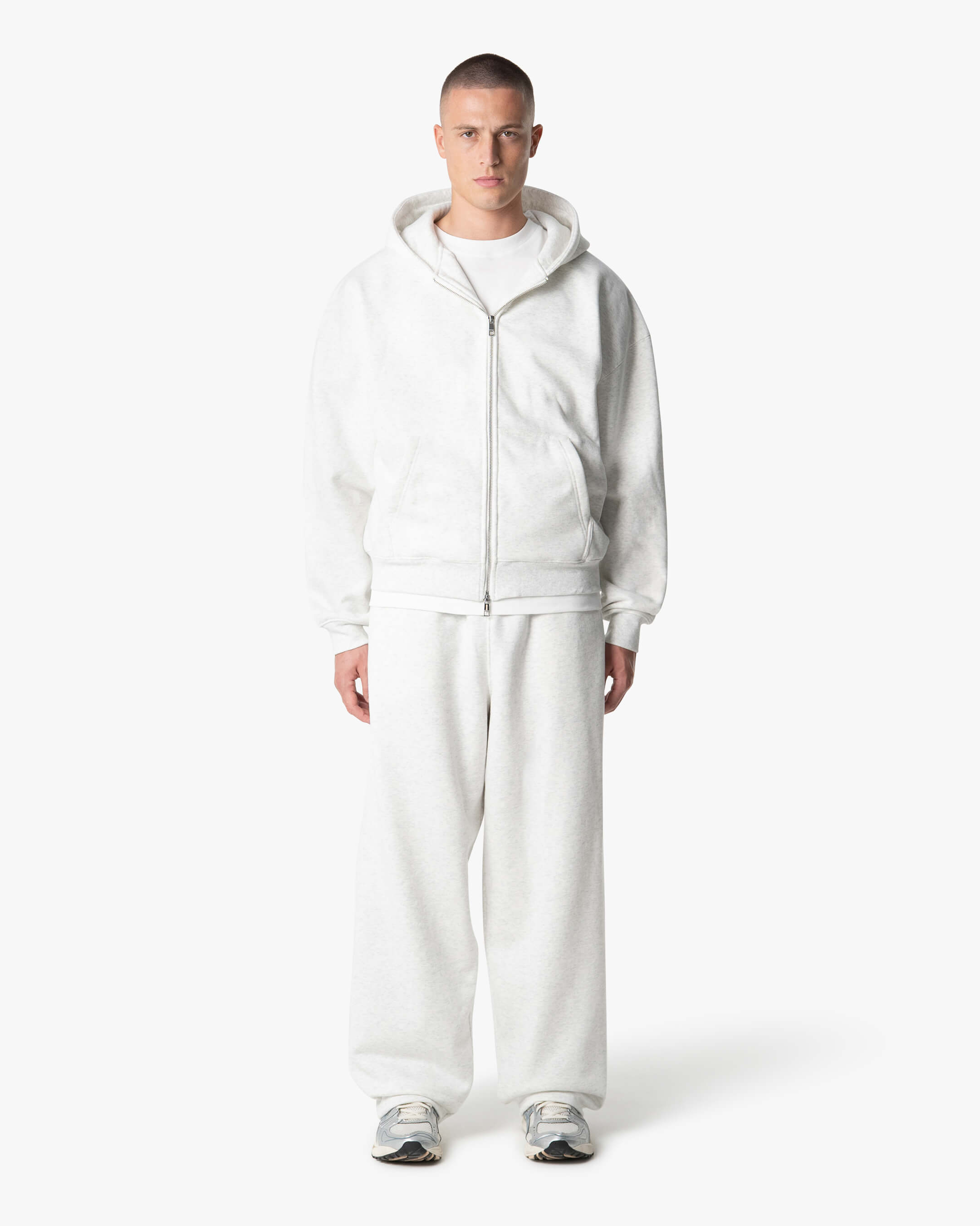 Signature Übergroßer Baumwolle Zip-Hoodie