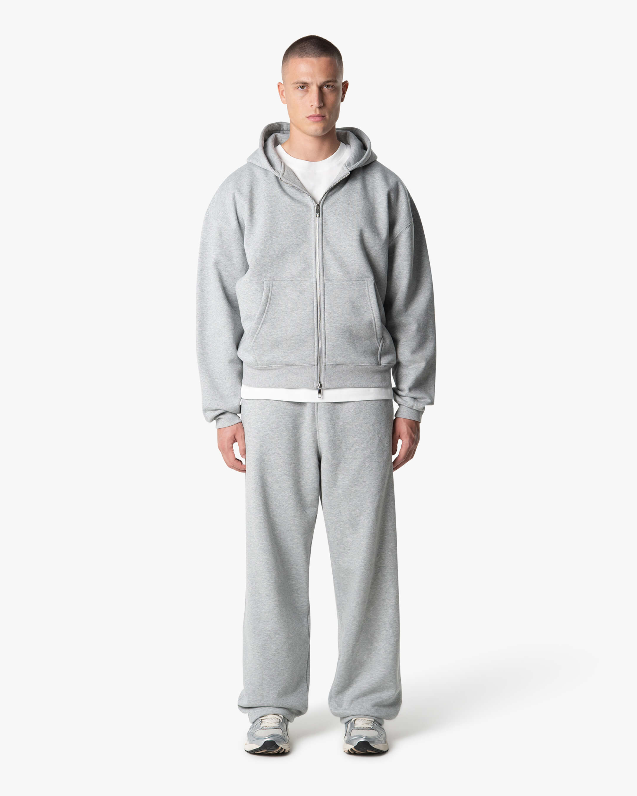 Signature Übergroßer Baumwolle Zip-Hoodie