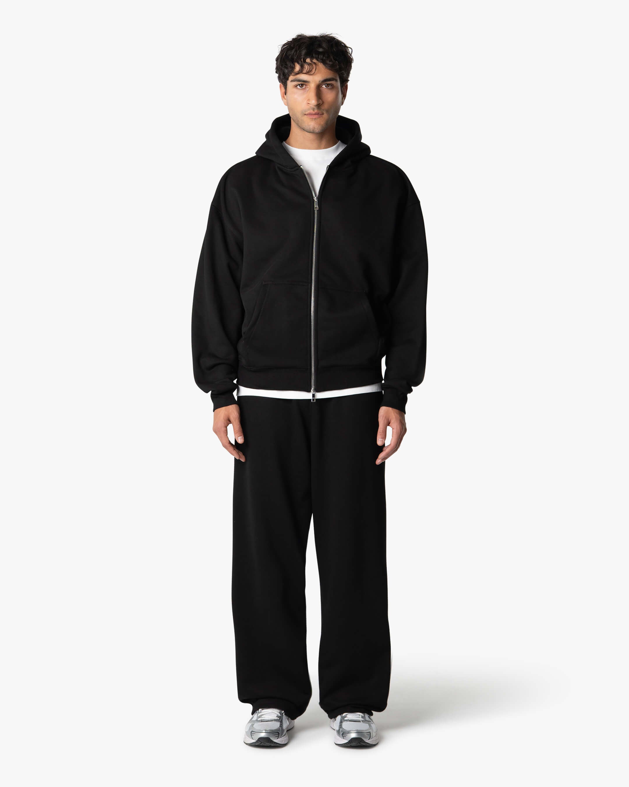 Signature Übergroßer Baumwolle Zip-Hoodie