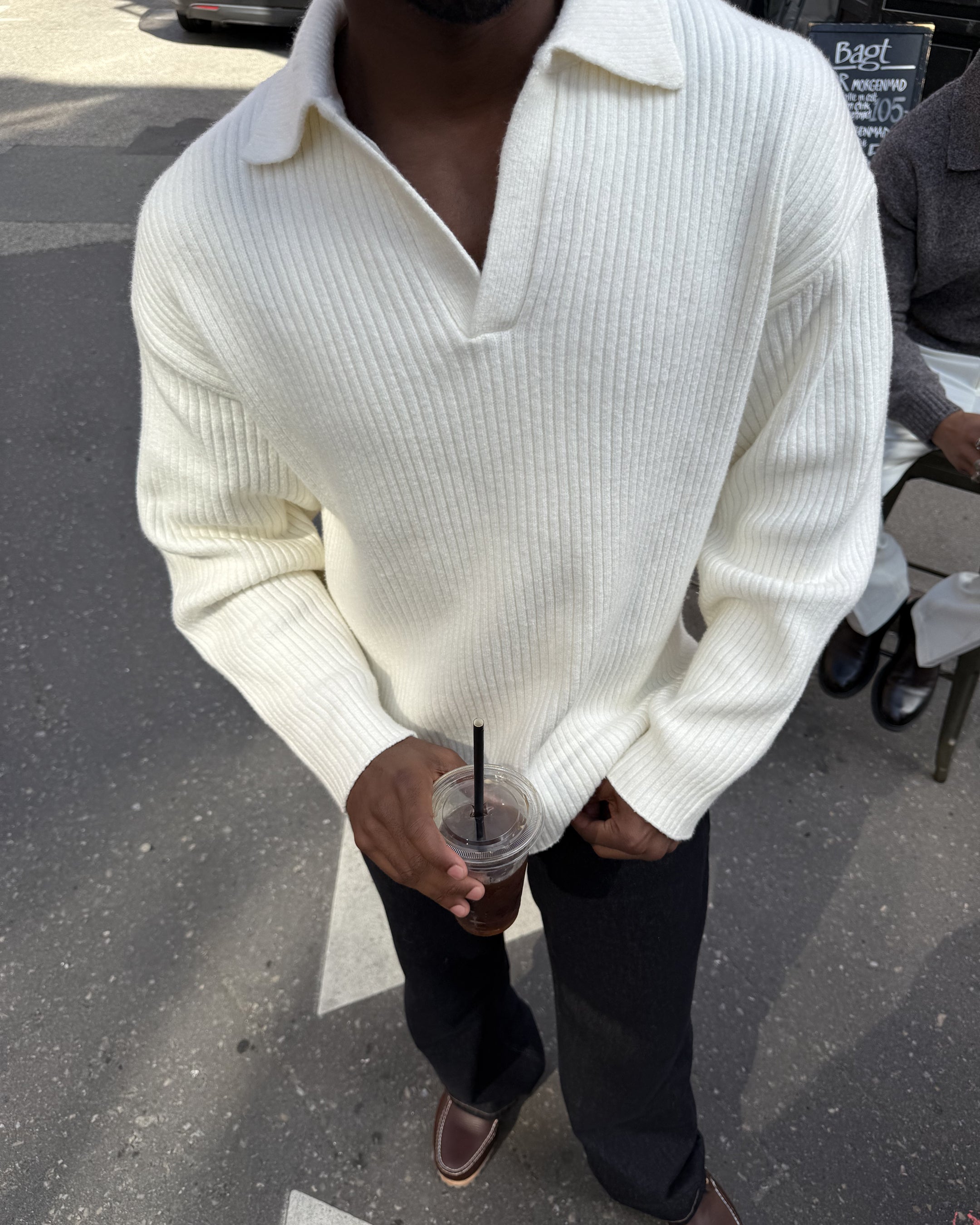 Ravello Übergroßer-Pullover aus Baumwolle mit V-Ausschnitt