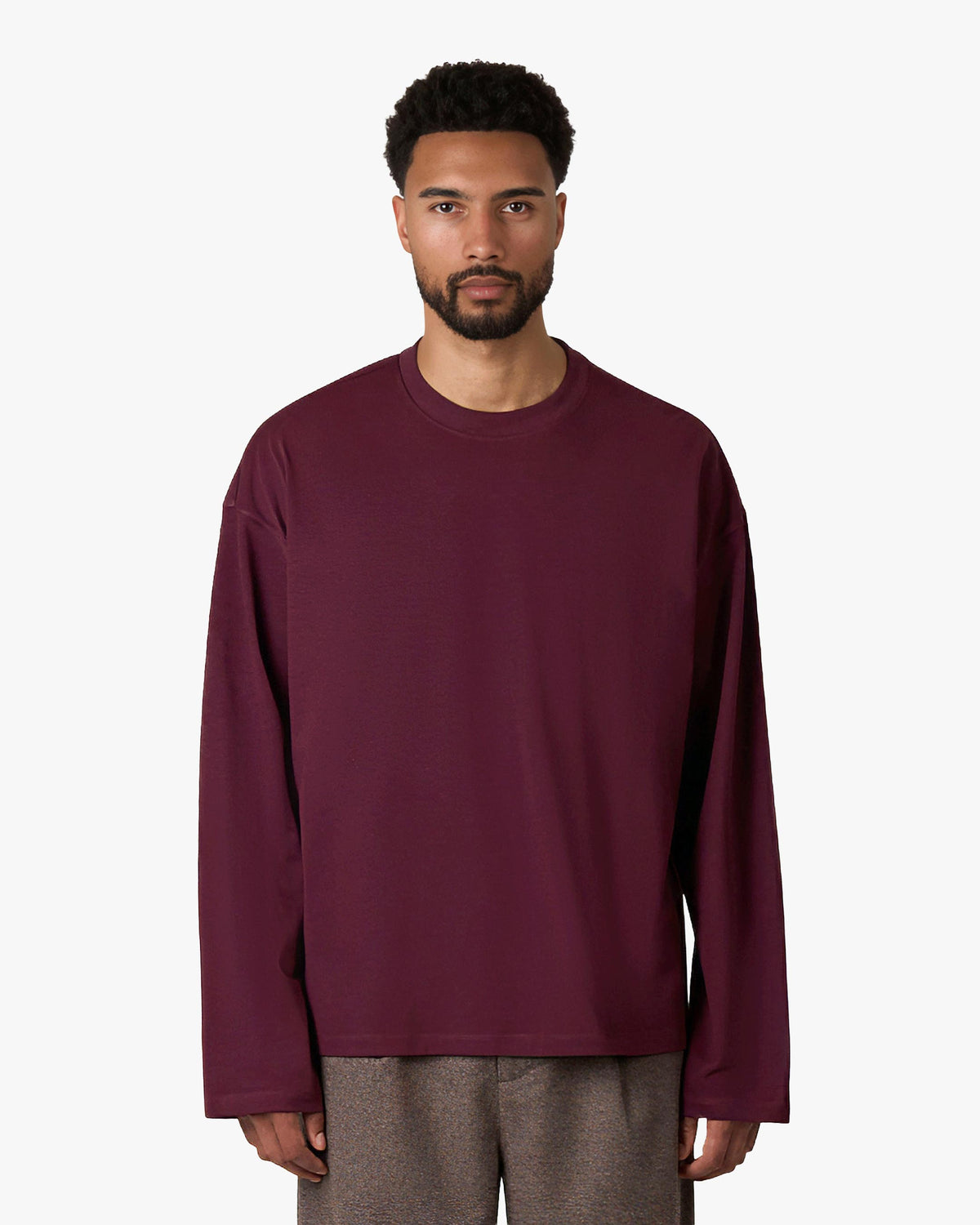 Blank Boxy Longsleeve | Burgundy
