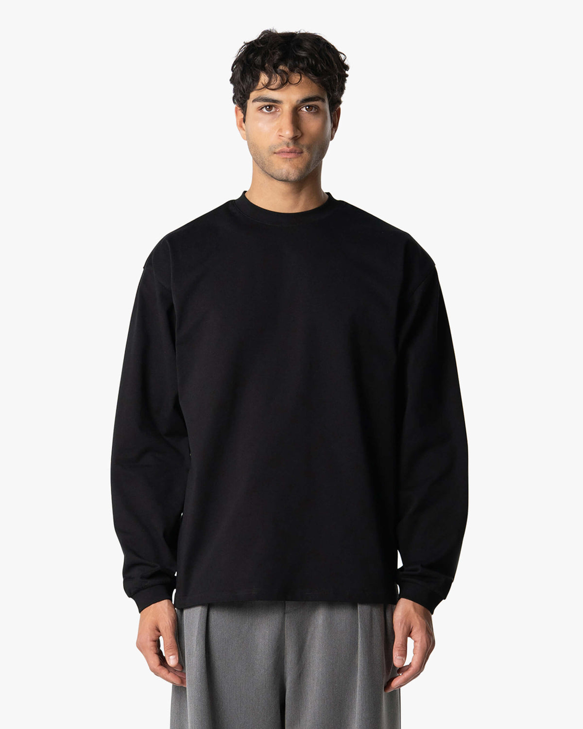Signature Übergroßer Baumwolle Langarmshirt