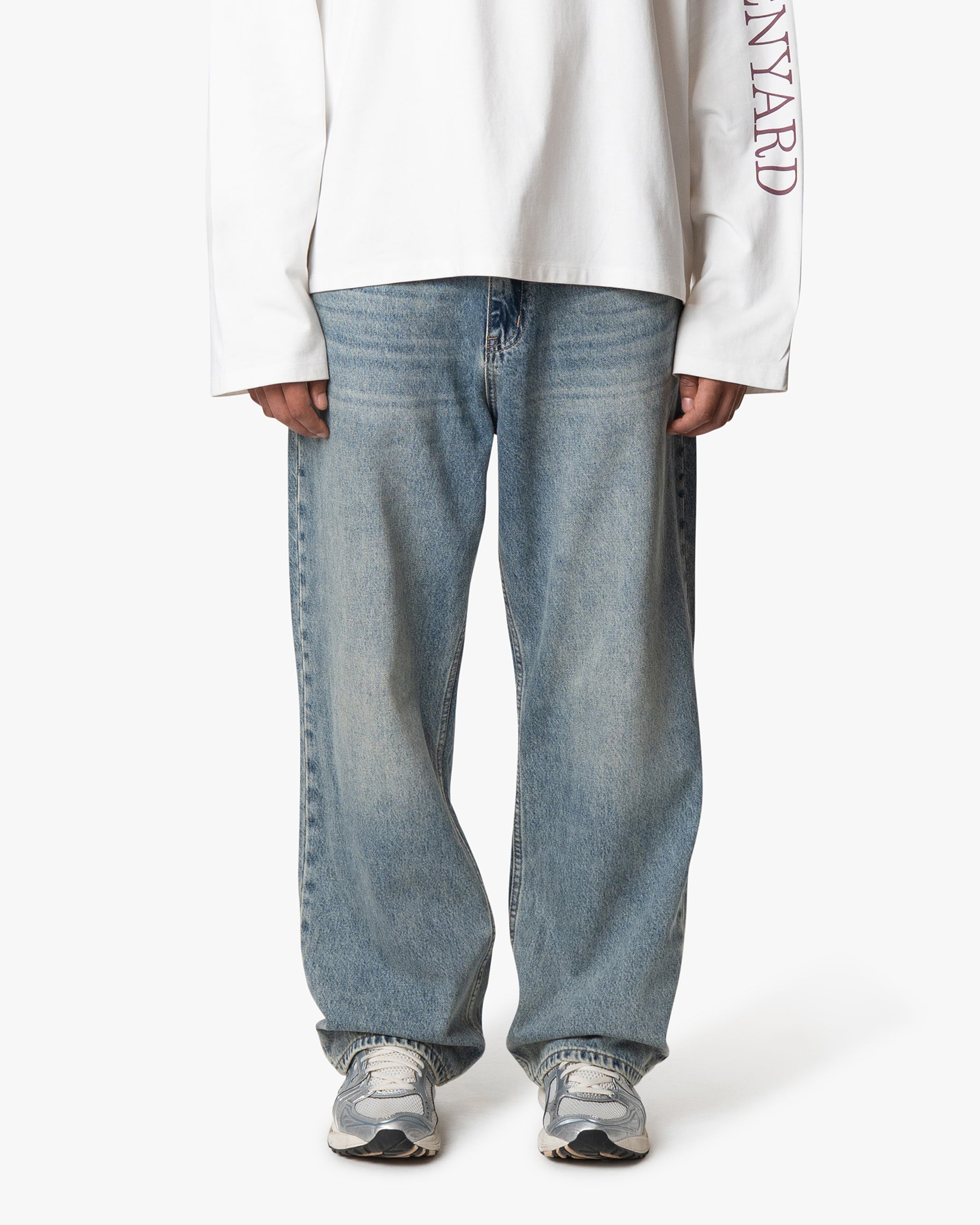 Riven Wide Jeans - Mid Blue | Menyard®