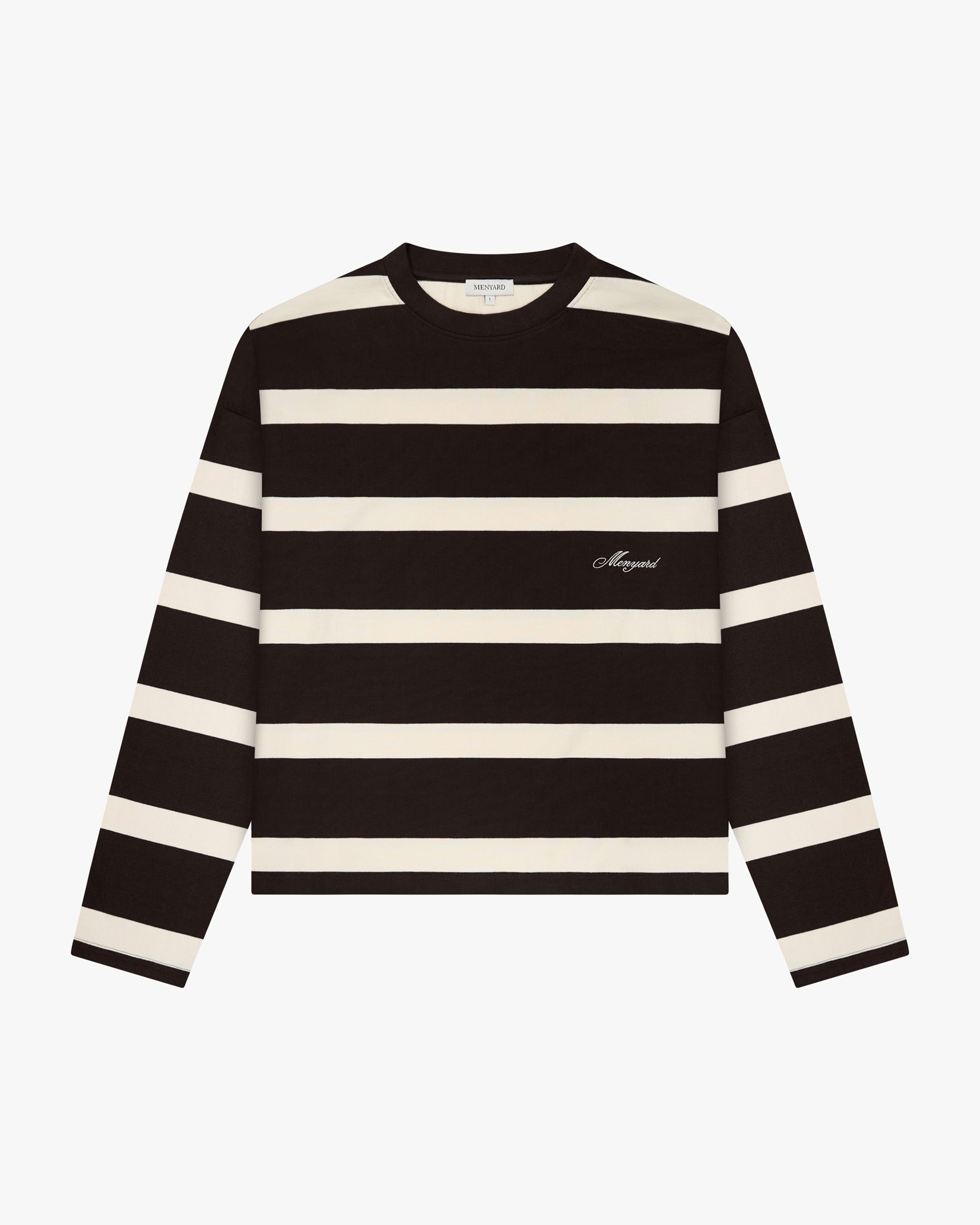Striped Boxy Longsleeve | Ecru/Dark Brown