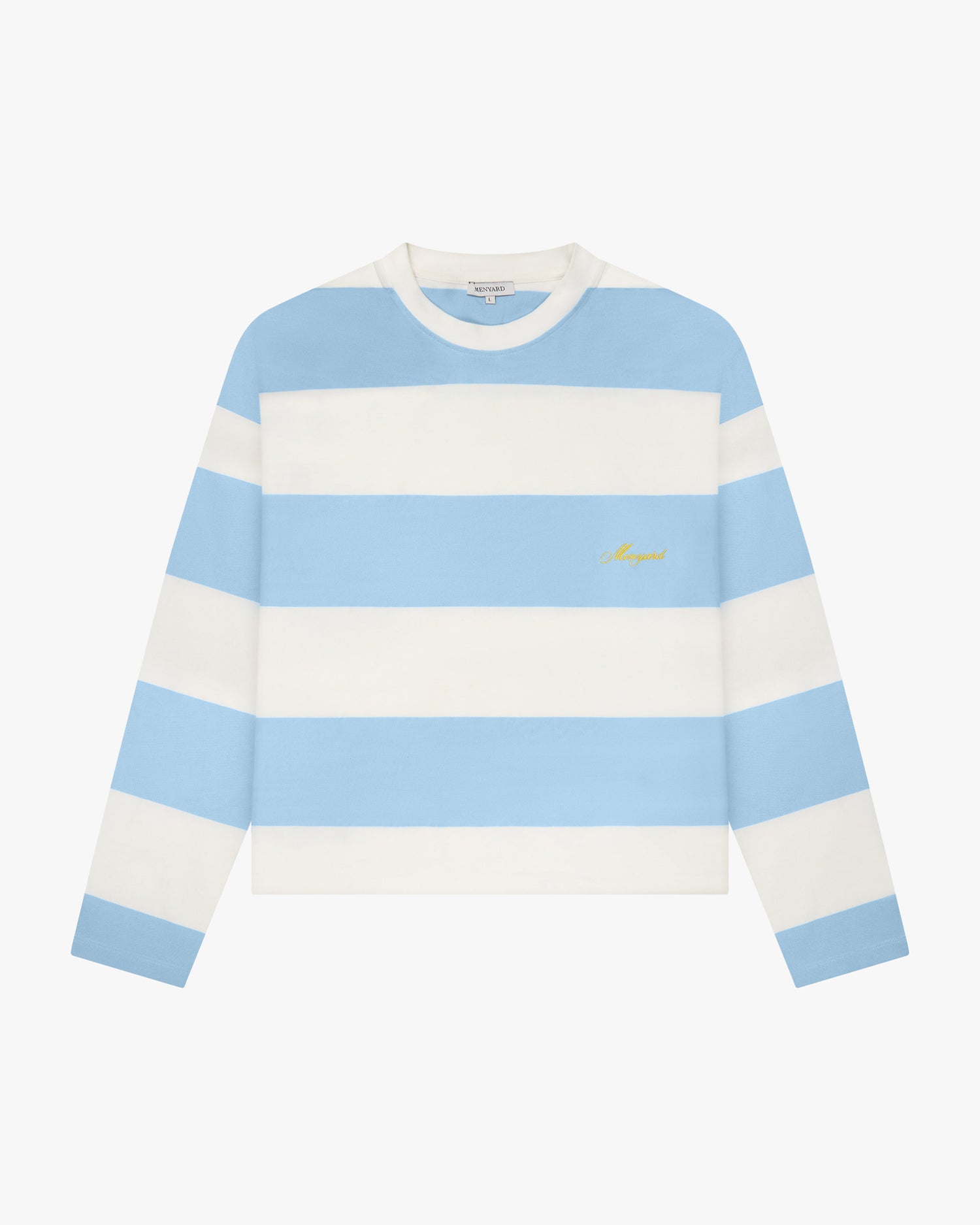 Striped Boxy Longsleeve | White/Light Blue