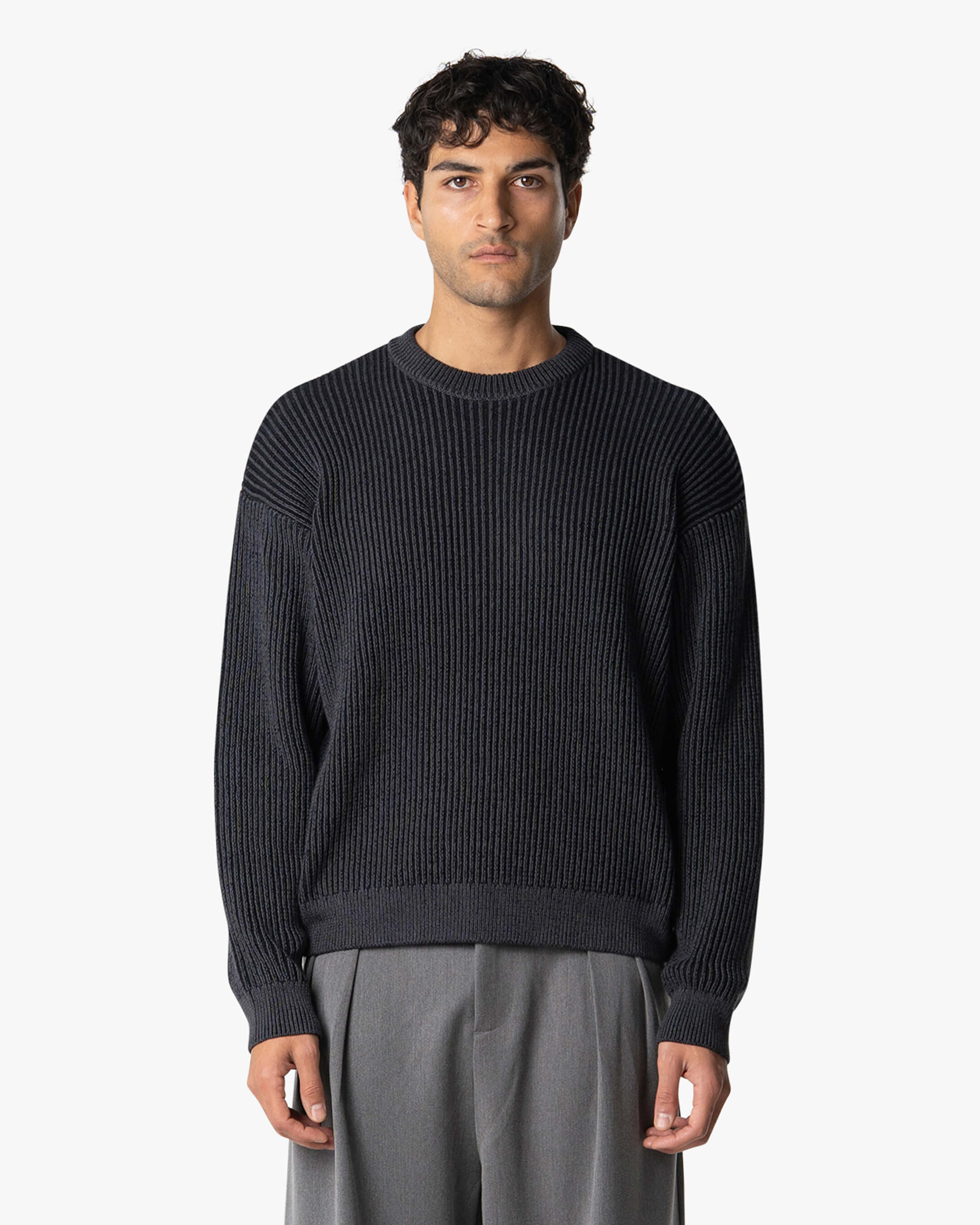 Lima Strickpullover aus Baumwolle - Schwarz/Grau