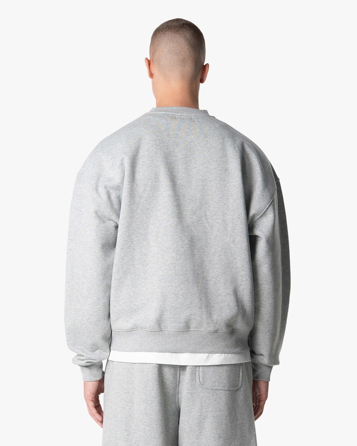 Oversized Blank Sweater | Grey Melee