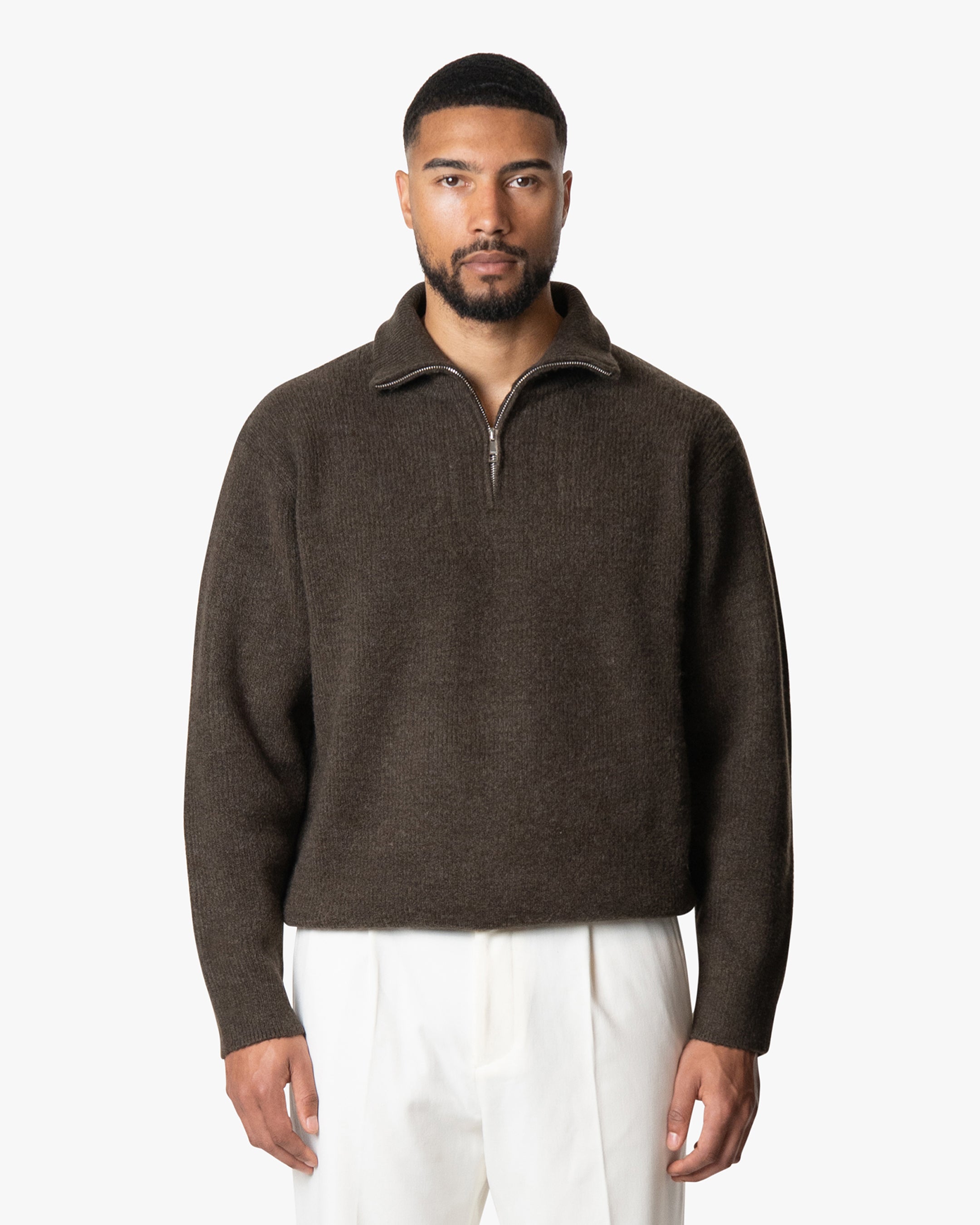 Sontuso Strickpullover mit halbem Reißverschluss