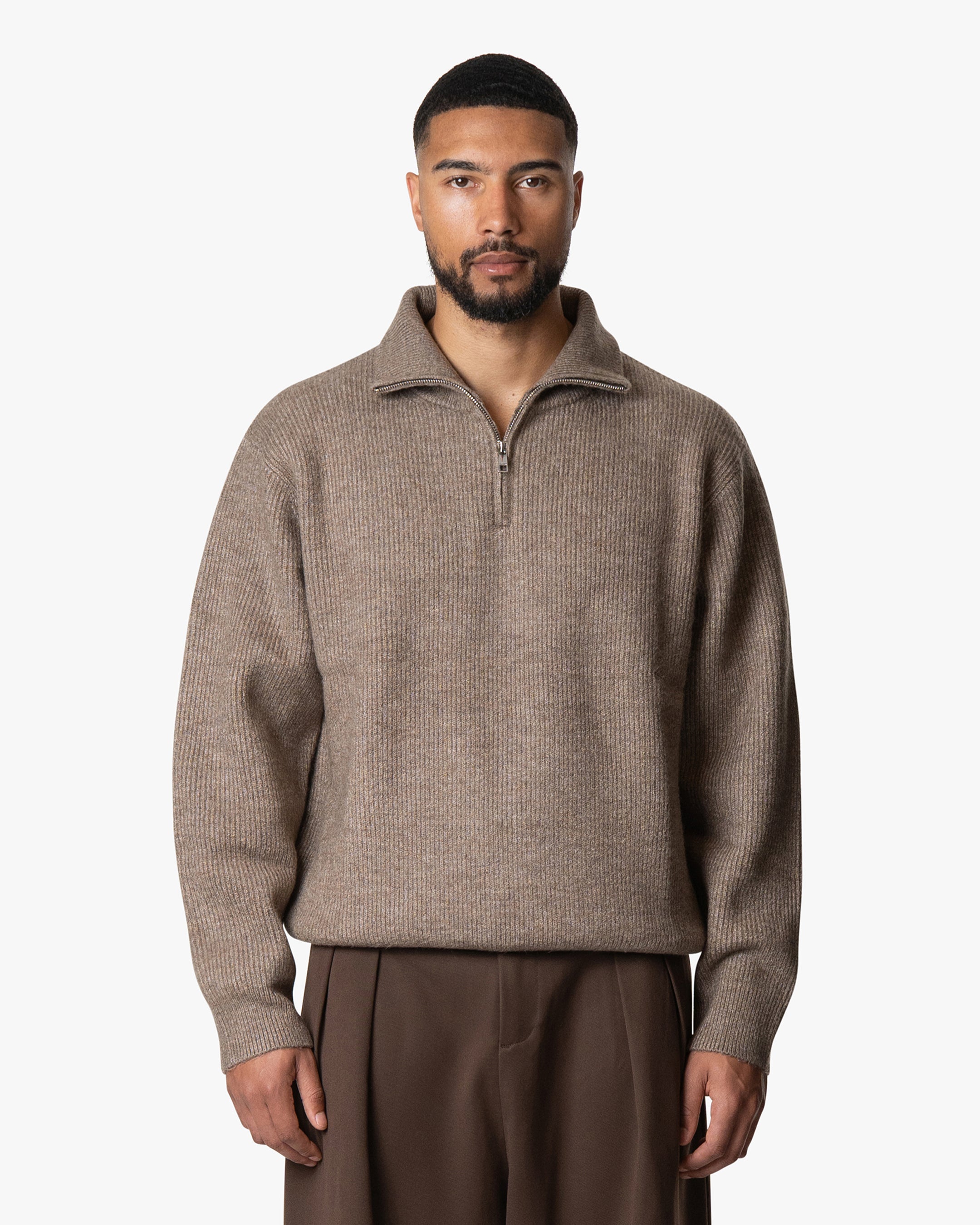 Sontuso Strickpullover mit halbem Reißverschluss