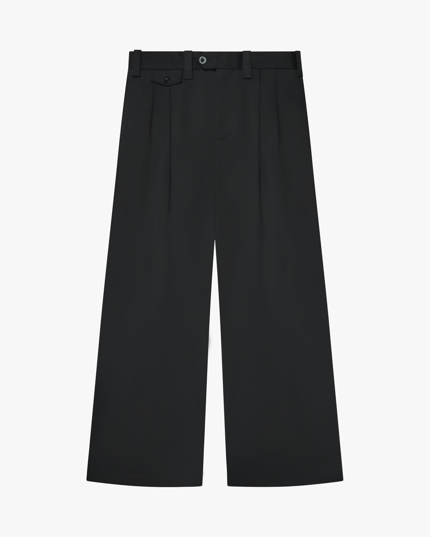 Ambra Pleated Loose-Fit Pants | Black