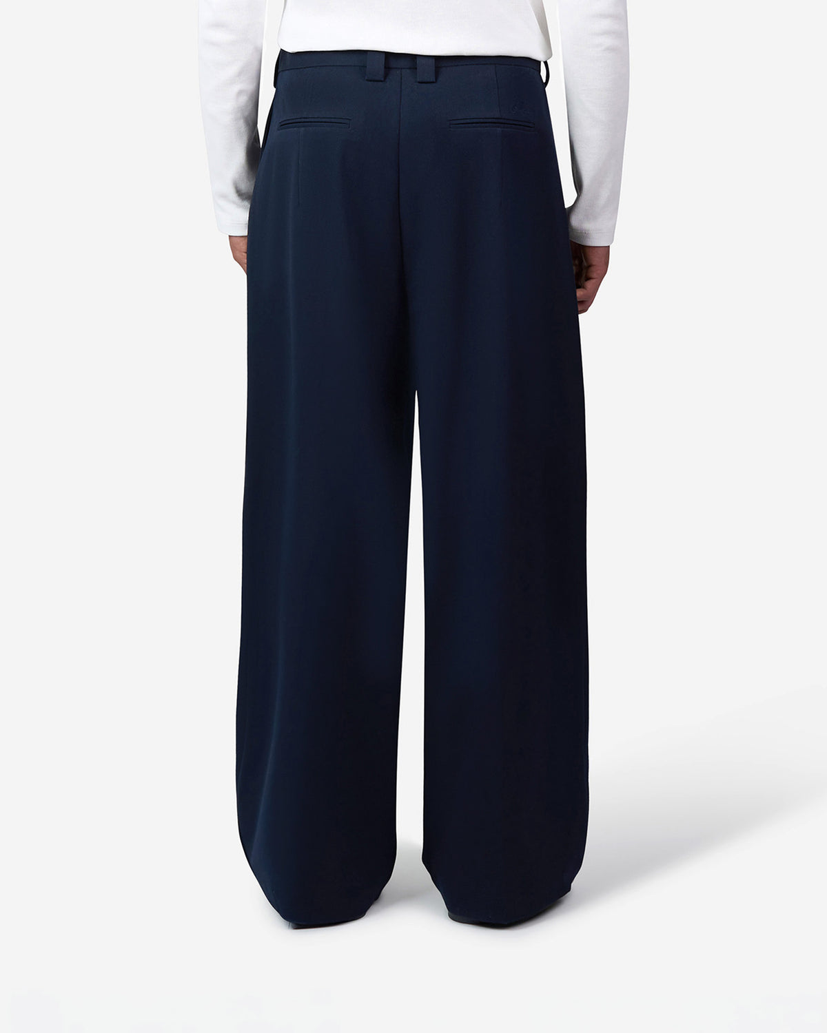 Ambra Pleated Loose-Fit Pants | Navy