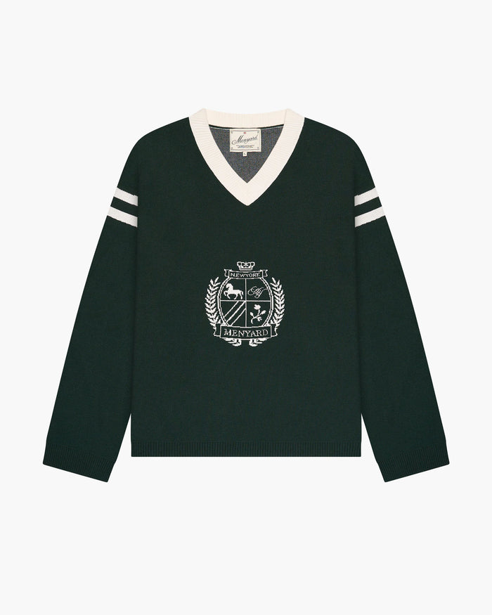 Badge Strickpullover mit V-Ausschnitt