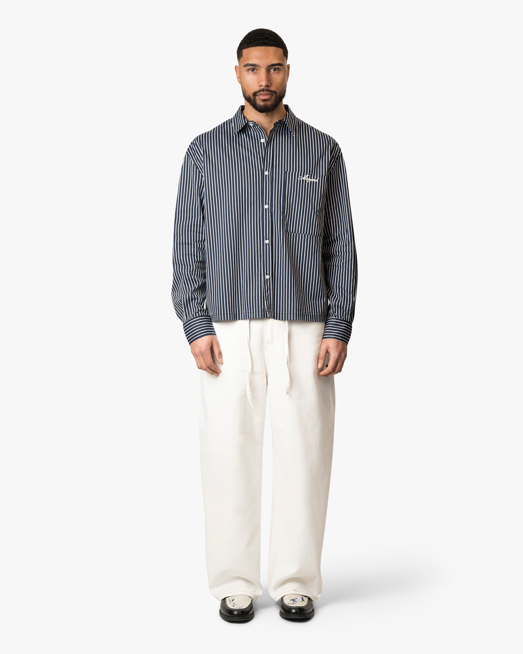 Benet Shirt | Dark Blue/White