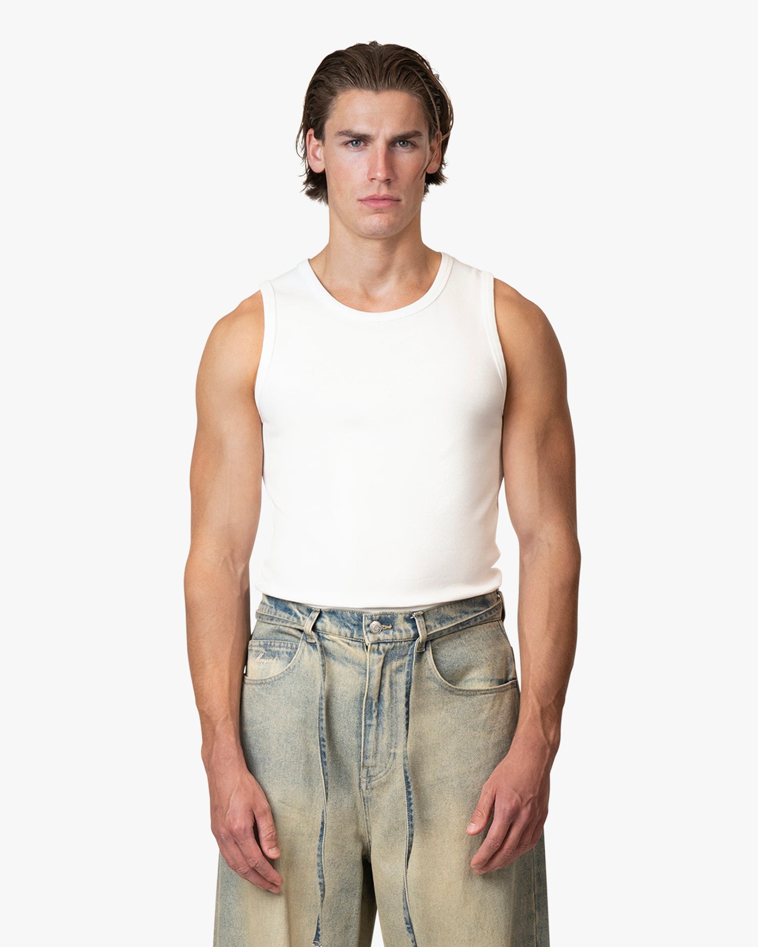 Blank Fitted Tank Top | White