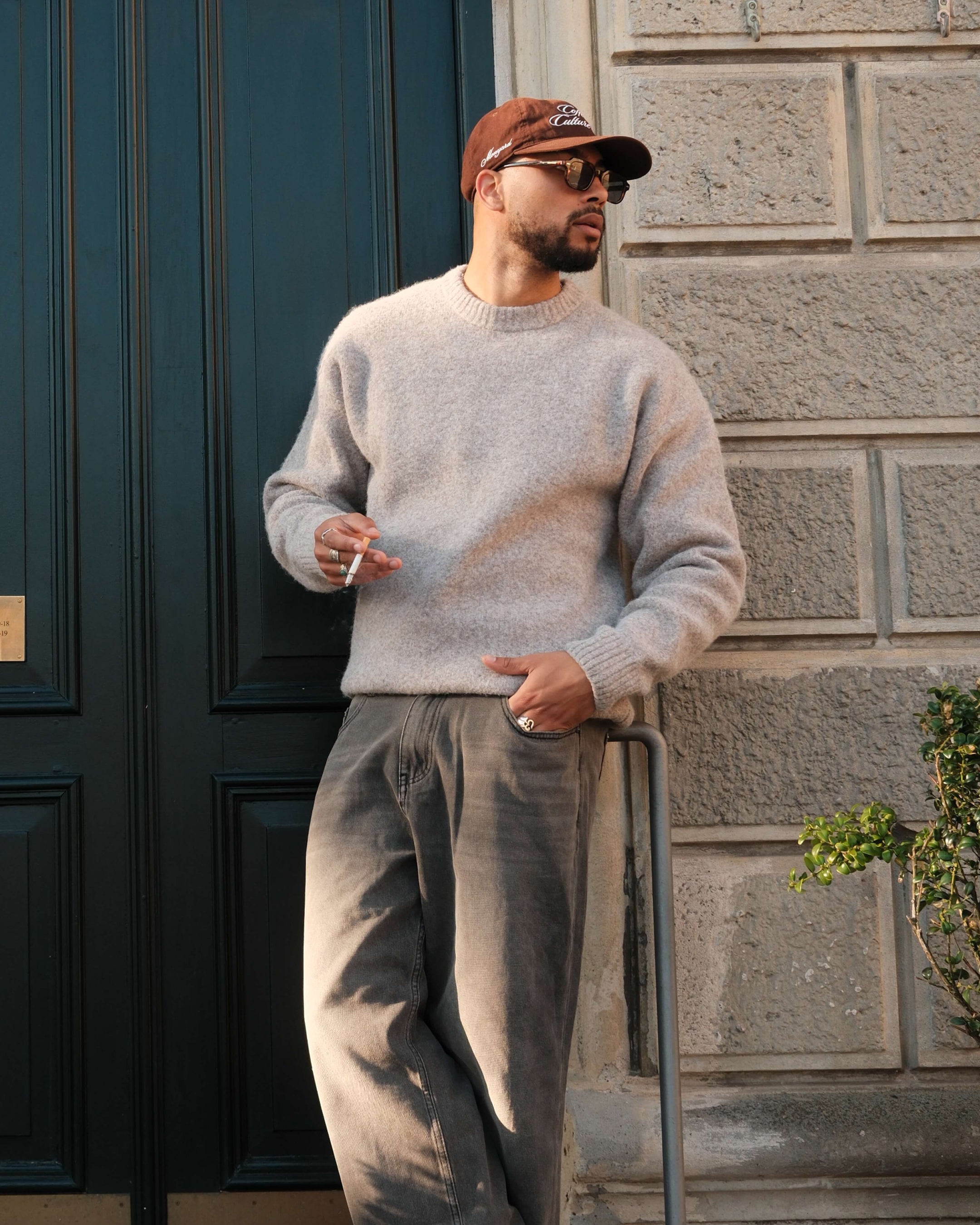 Brixton Pullover aus Wollmischung mit gebürsteter Oberfläche