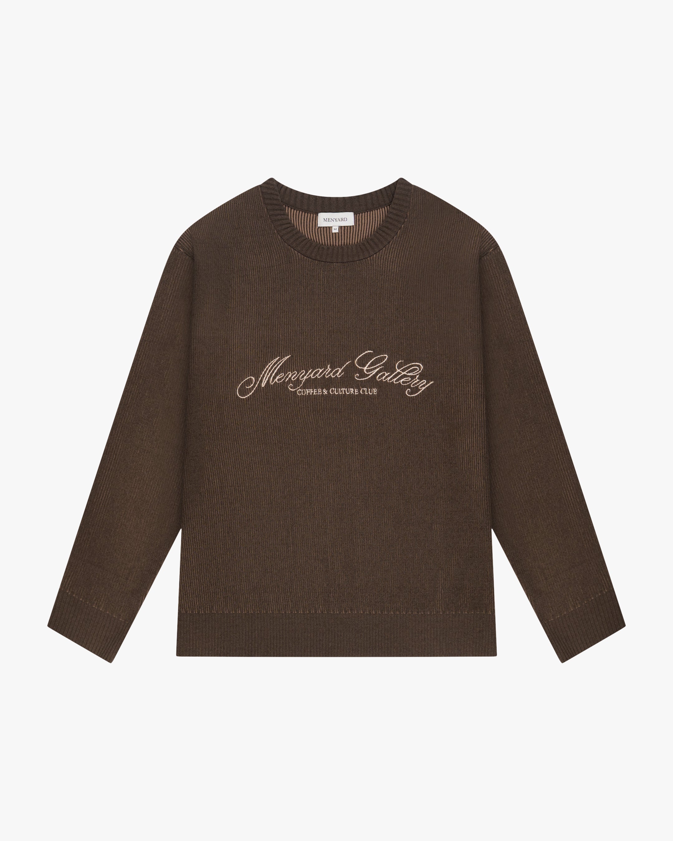 Kultur-Strickpullover mit Rundhalsausschnitt