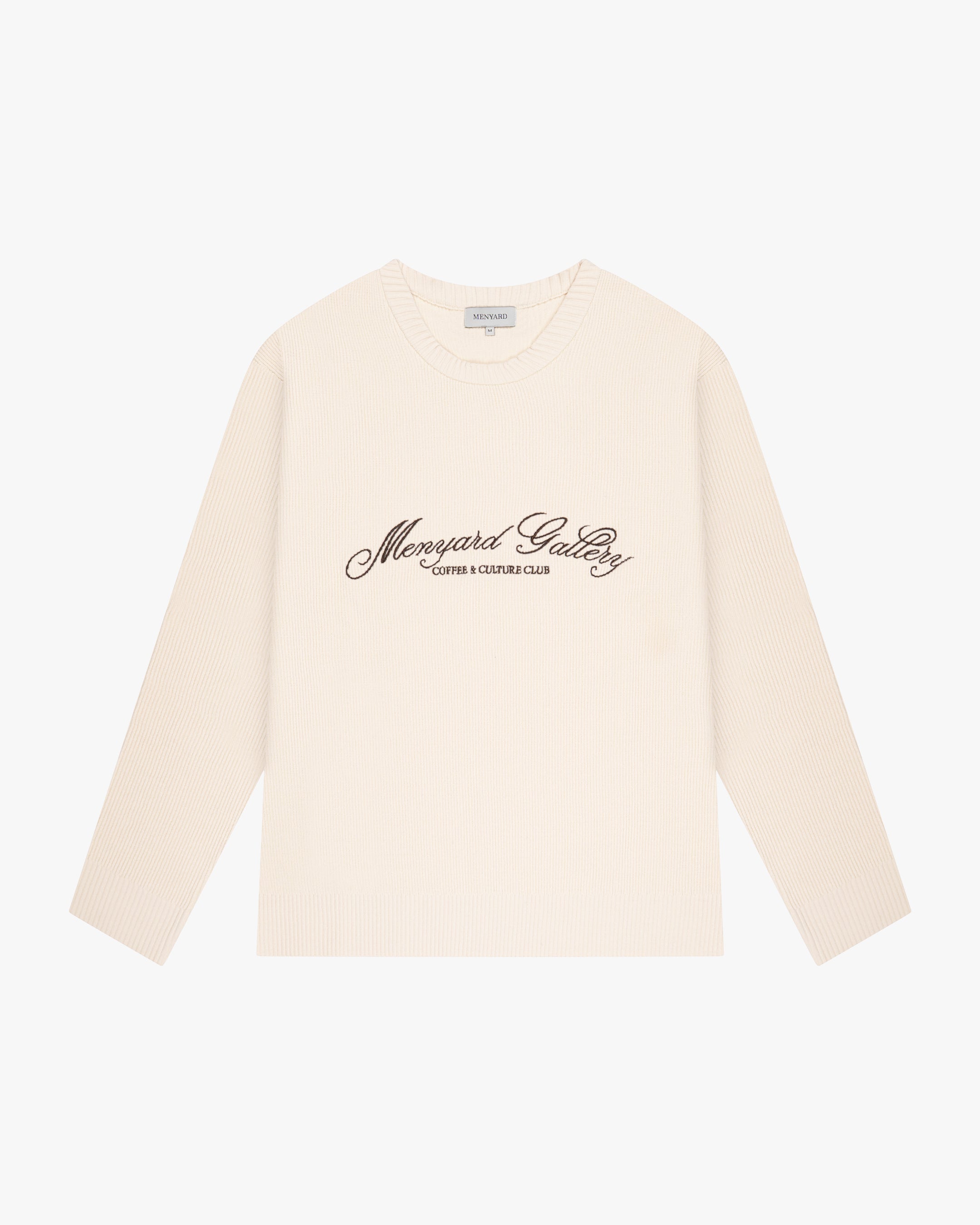 Kultur-Strickpullover mit Rundhalsausschnitt