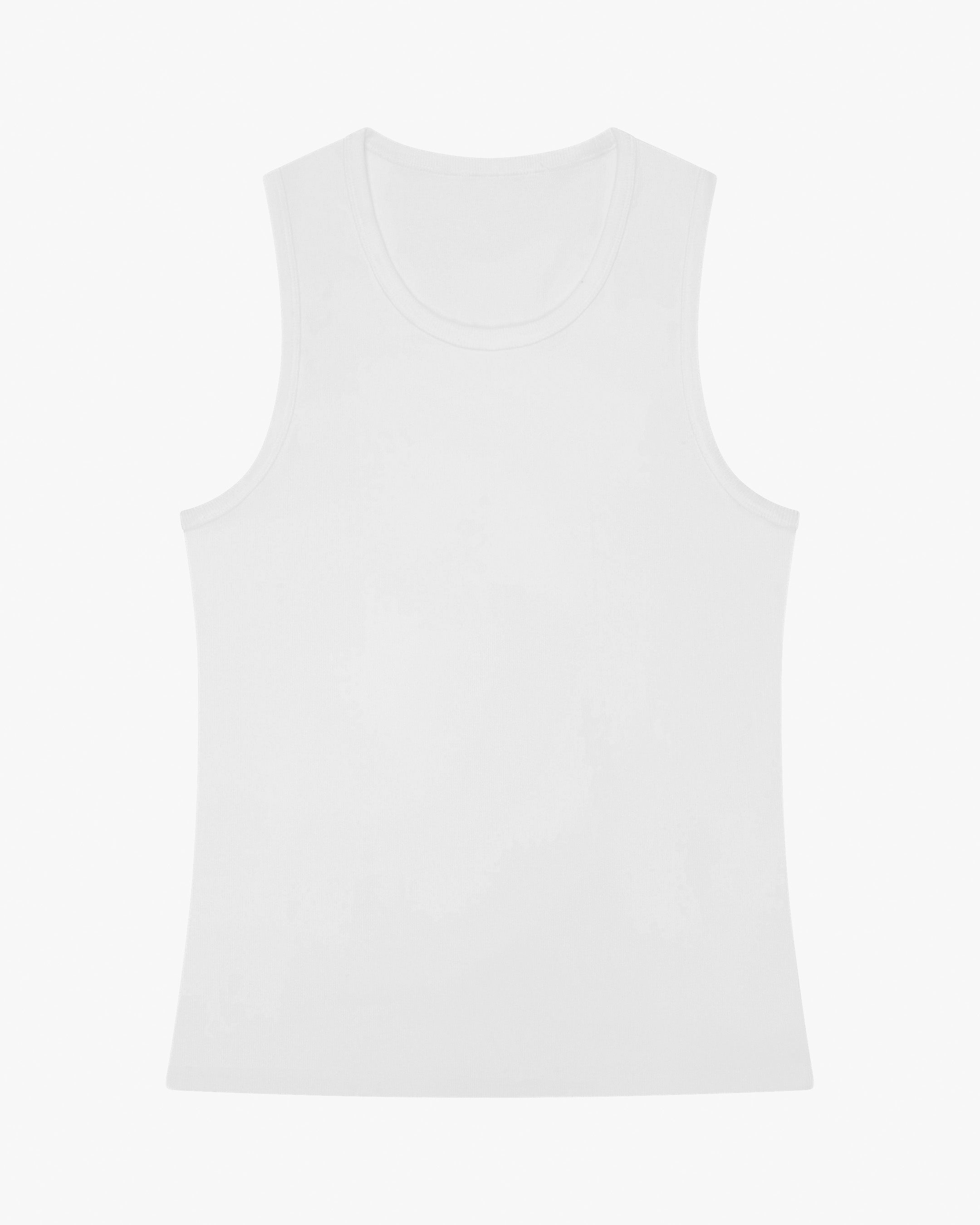 Blank Fitted Tank Top | White