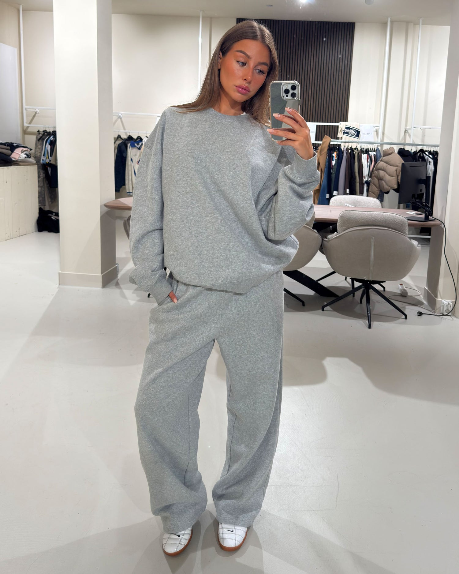 Oversized Blank Sweater | Grey Melee