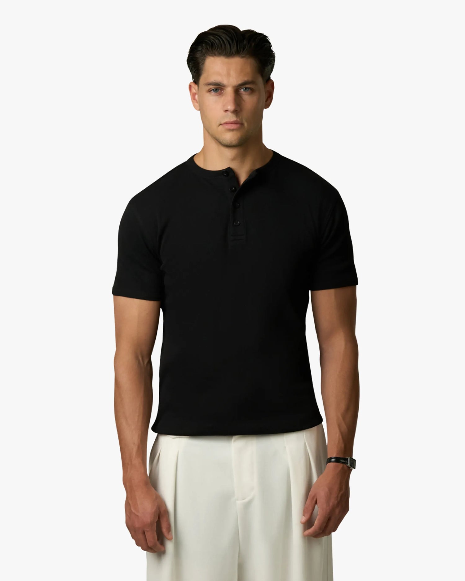 Mougins Geripptes Henley T-shirt