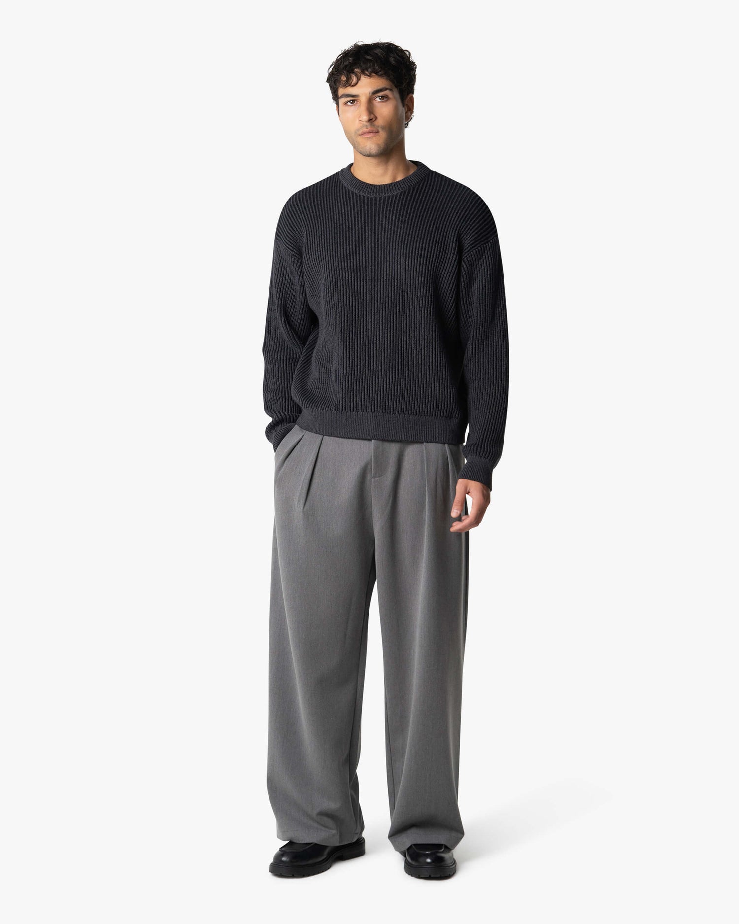 Lima Strickpullover aus Baumwolle - Schwarz/Grau
