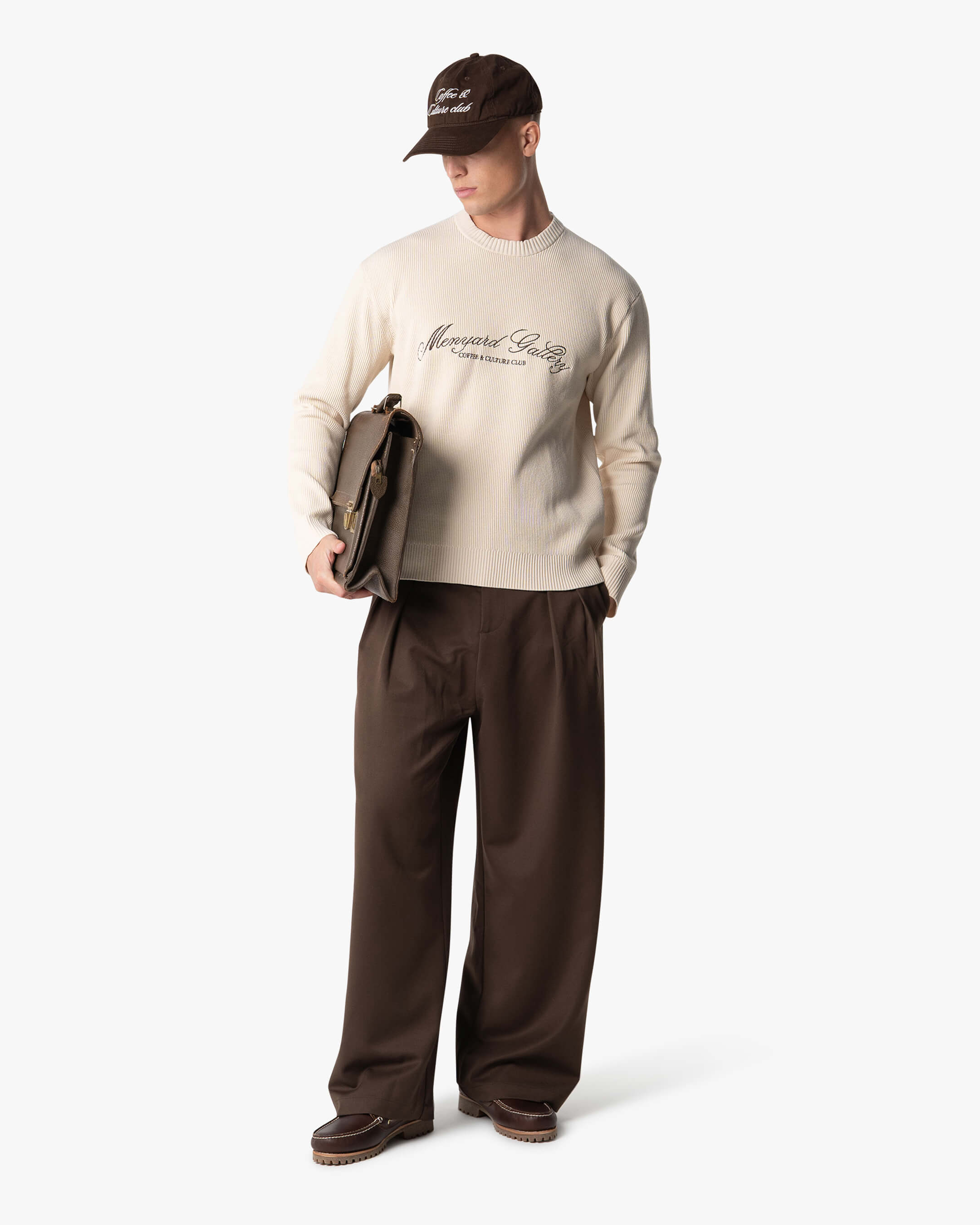 Kultur-Strickpullover mit Rundhalsausschnitt