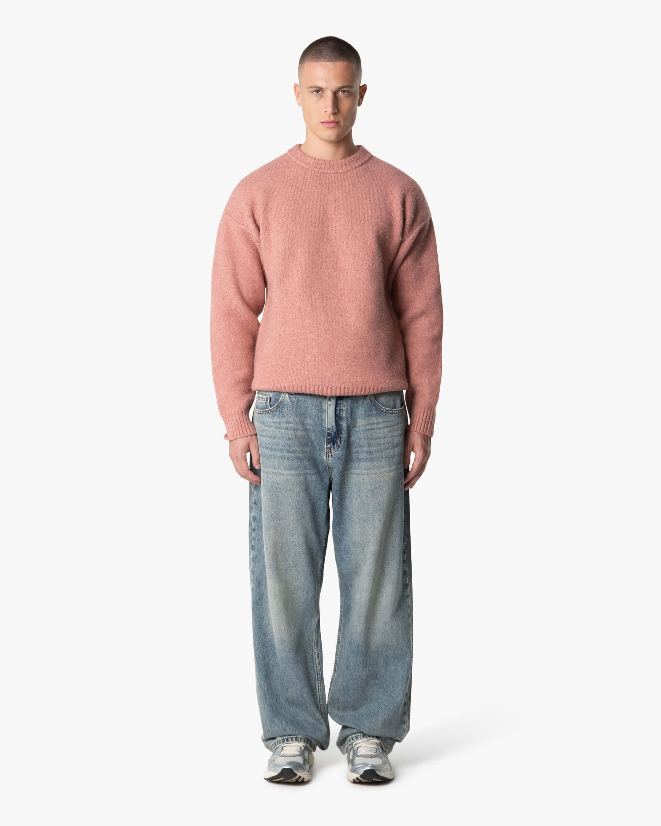 Brixton Pullover aus Wollmischung mit gebürsteter Oberfläche 