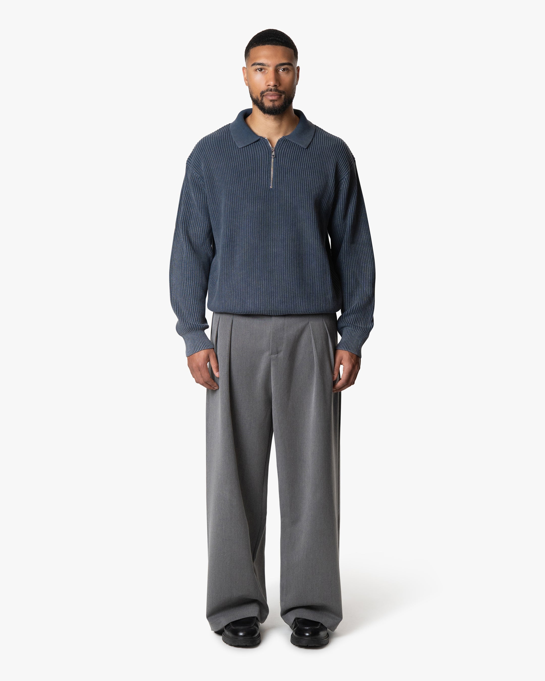 Orazio Baumwollstrickpullover mit halbem Reißverschluss 