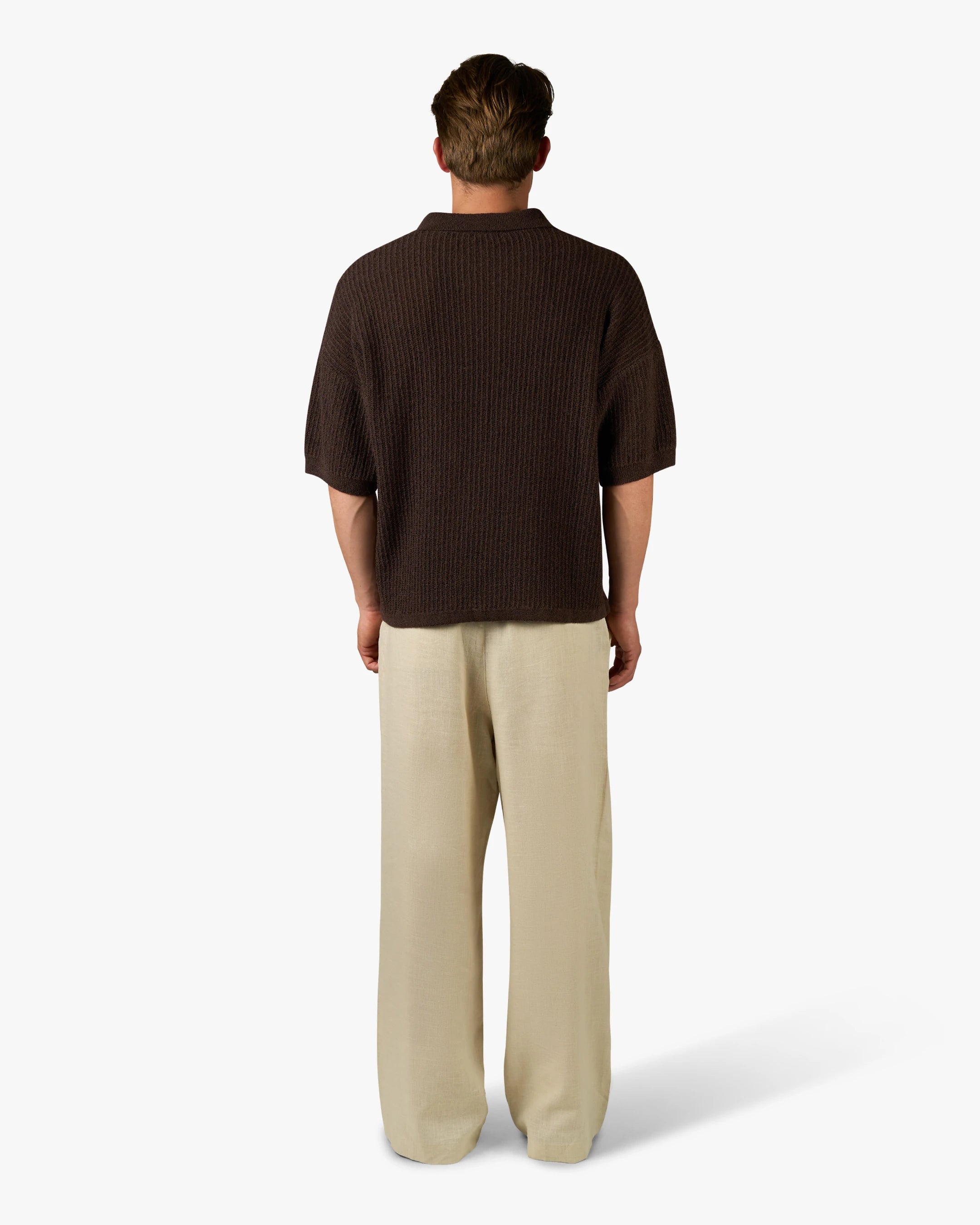 Biot Knitted Polo | Brown