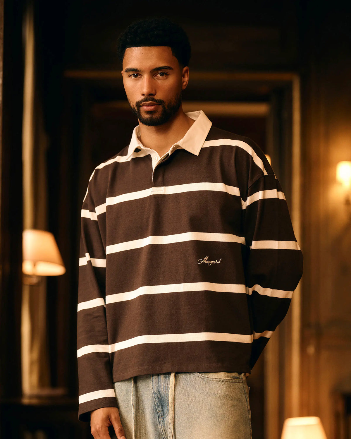 Broker Langarm-Poloshirt