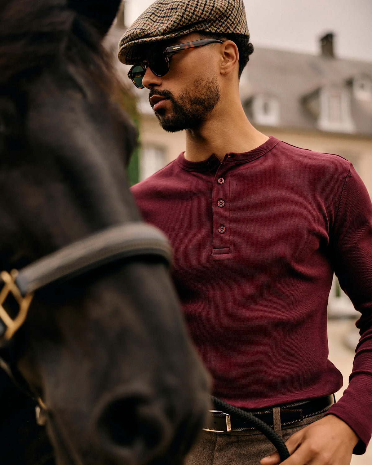 Henley Langarmshirt