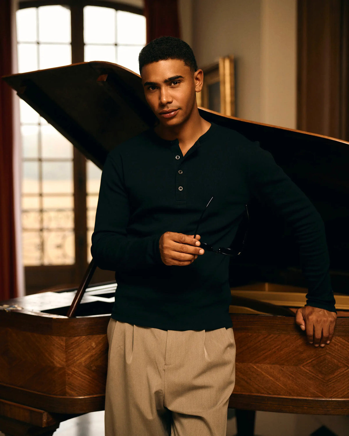 Henley Langarmshirt