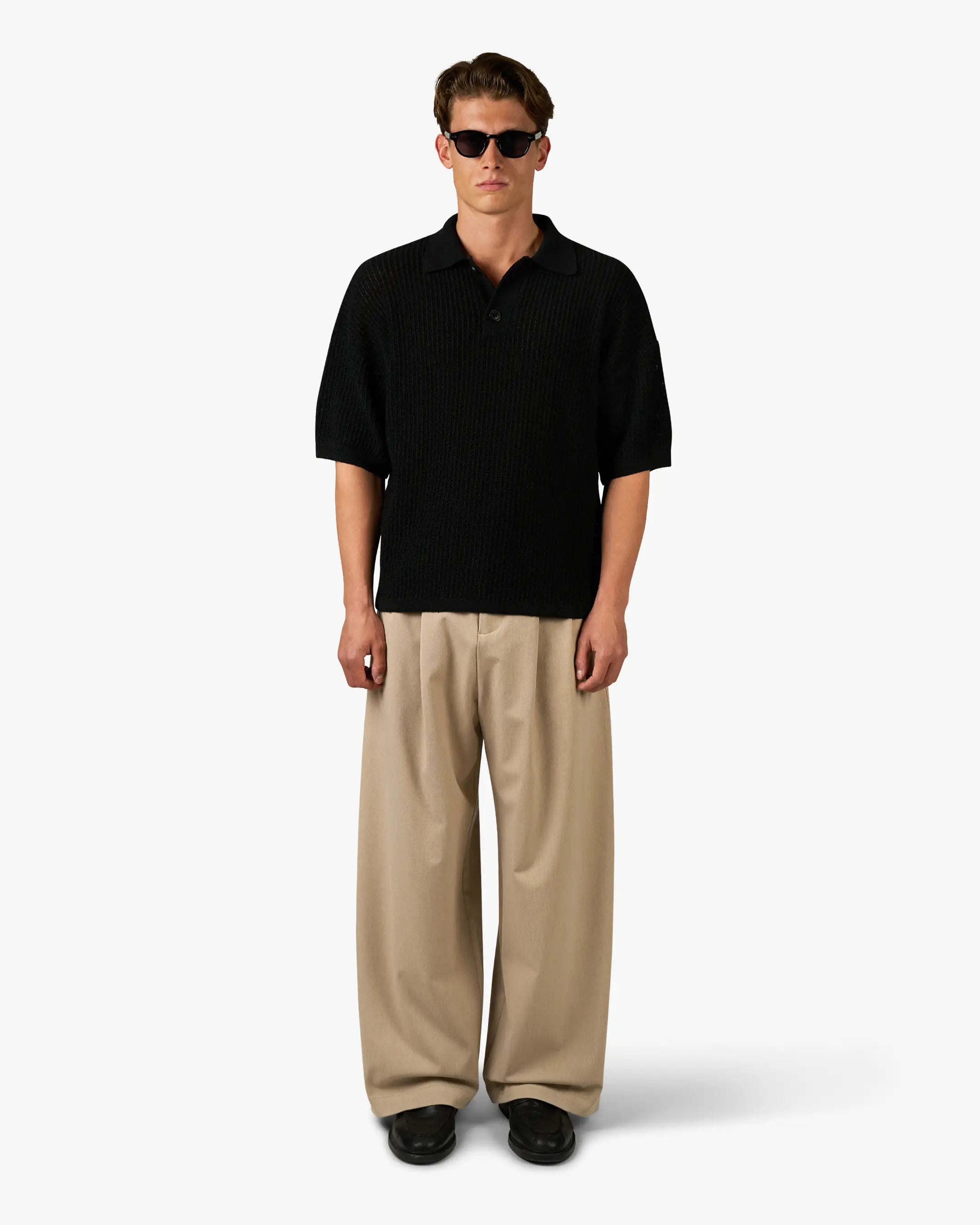 Biot Knitted Polo | Black