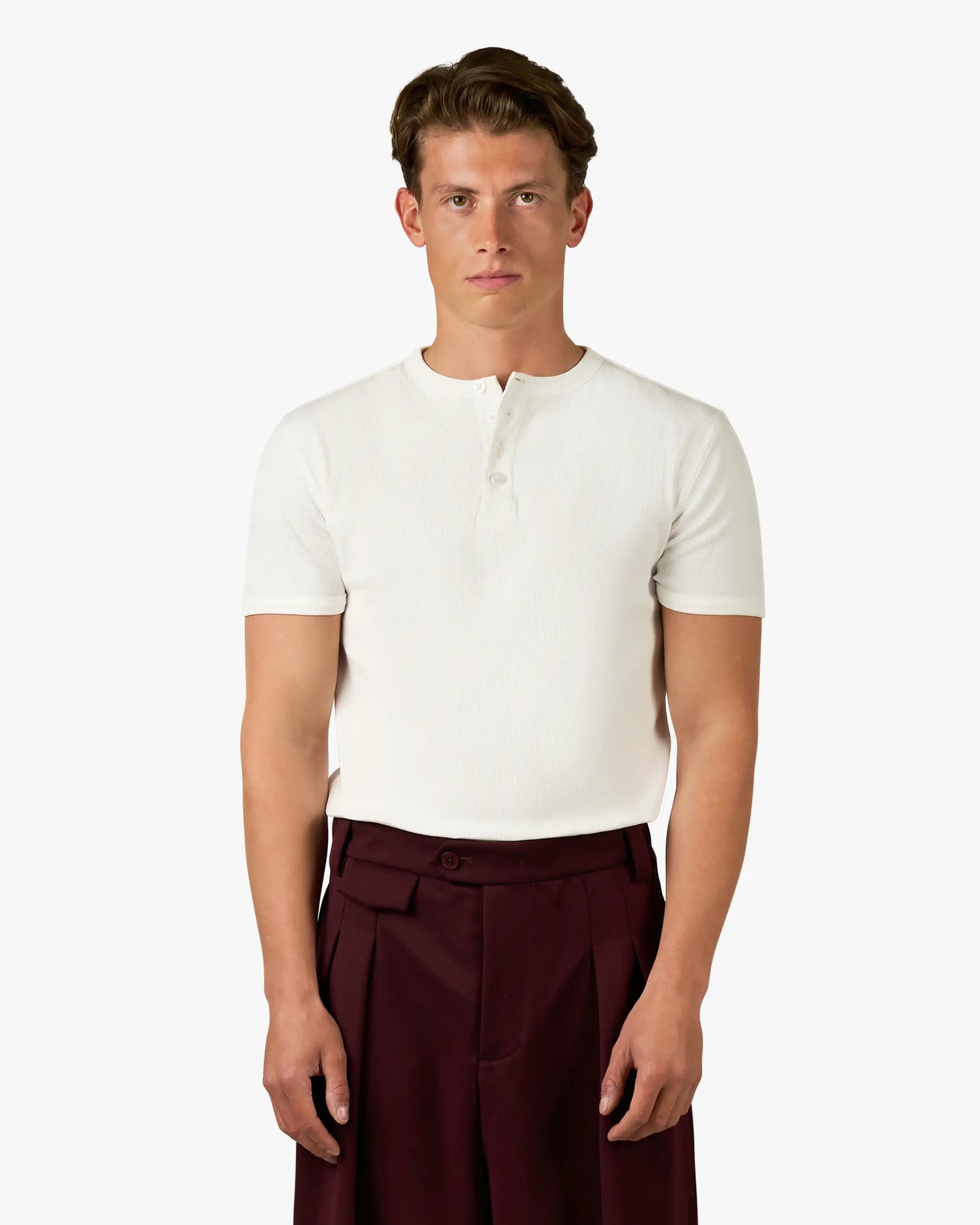 Mougins Geripptes Henley-T-Shirt