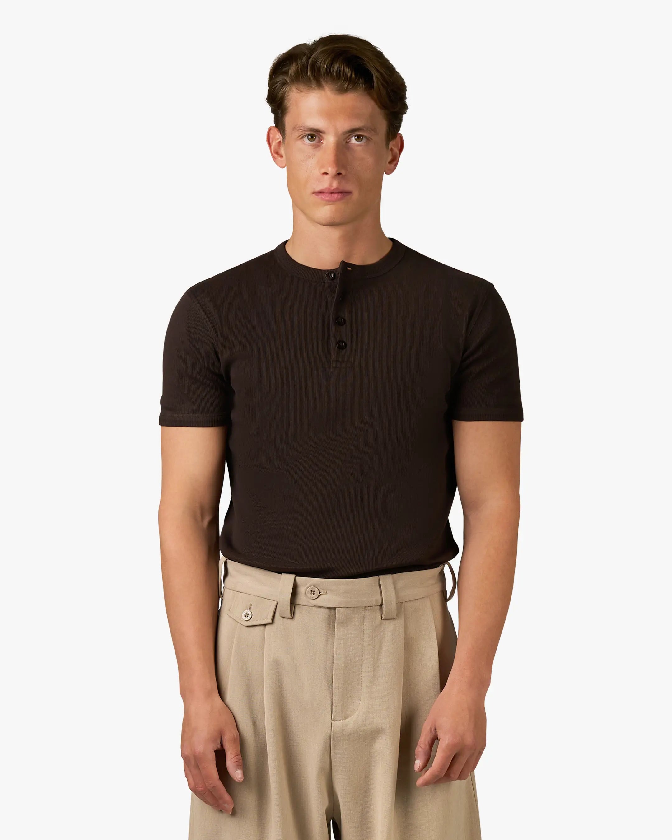 Mougins Geripptes Henley T-shirt