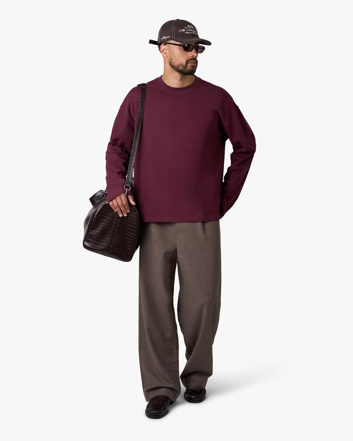 Blank Boxy Longsleeve | Burgundy