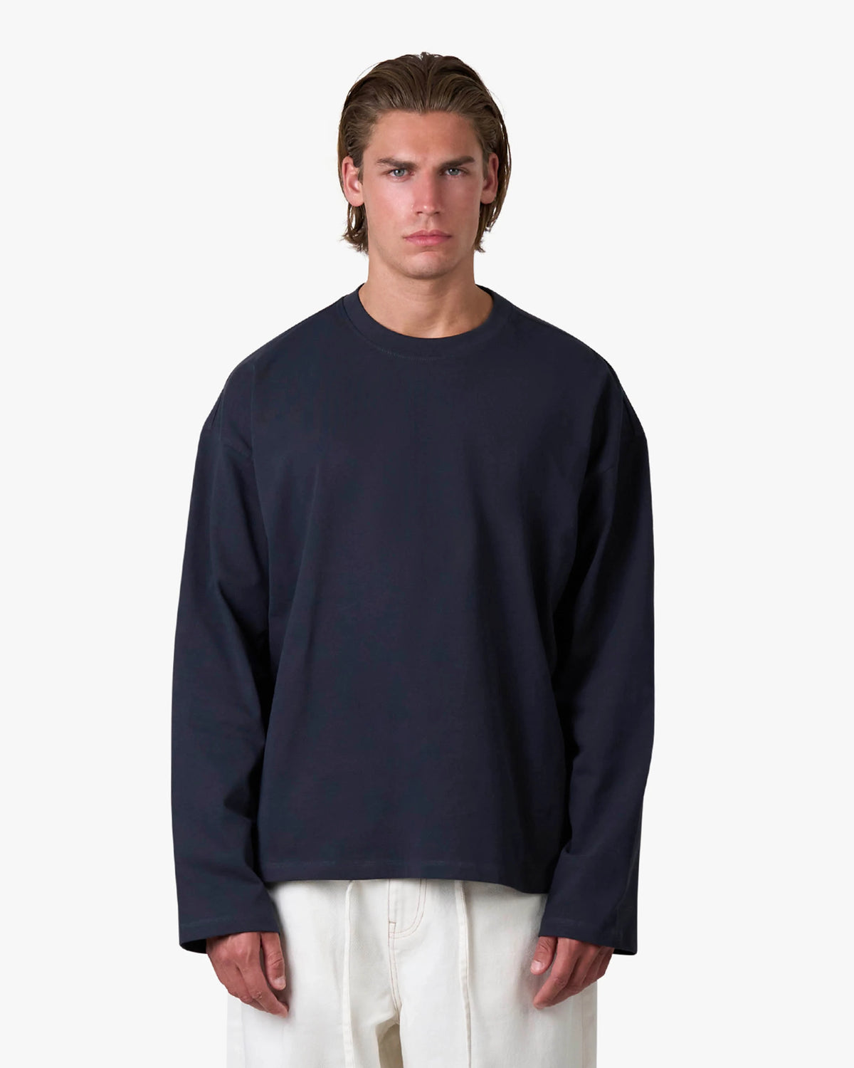Blank Boxy Longsleeve | Navy