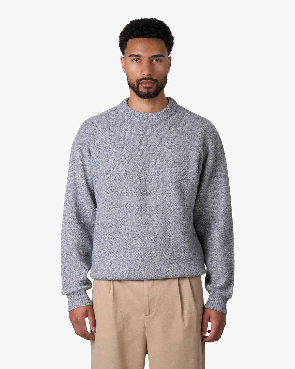 Brixton Wool-Blend Brushed Sweater | Grey Melee