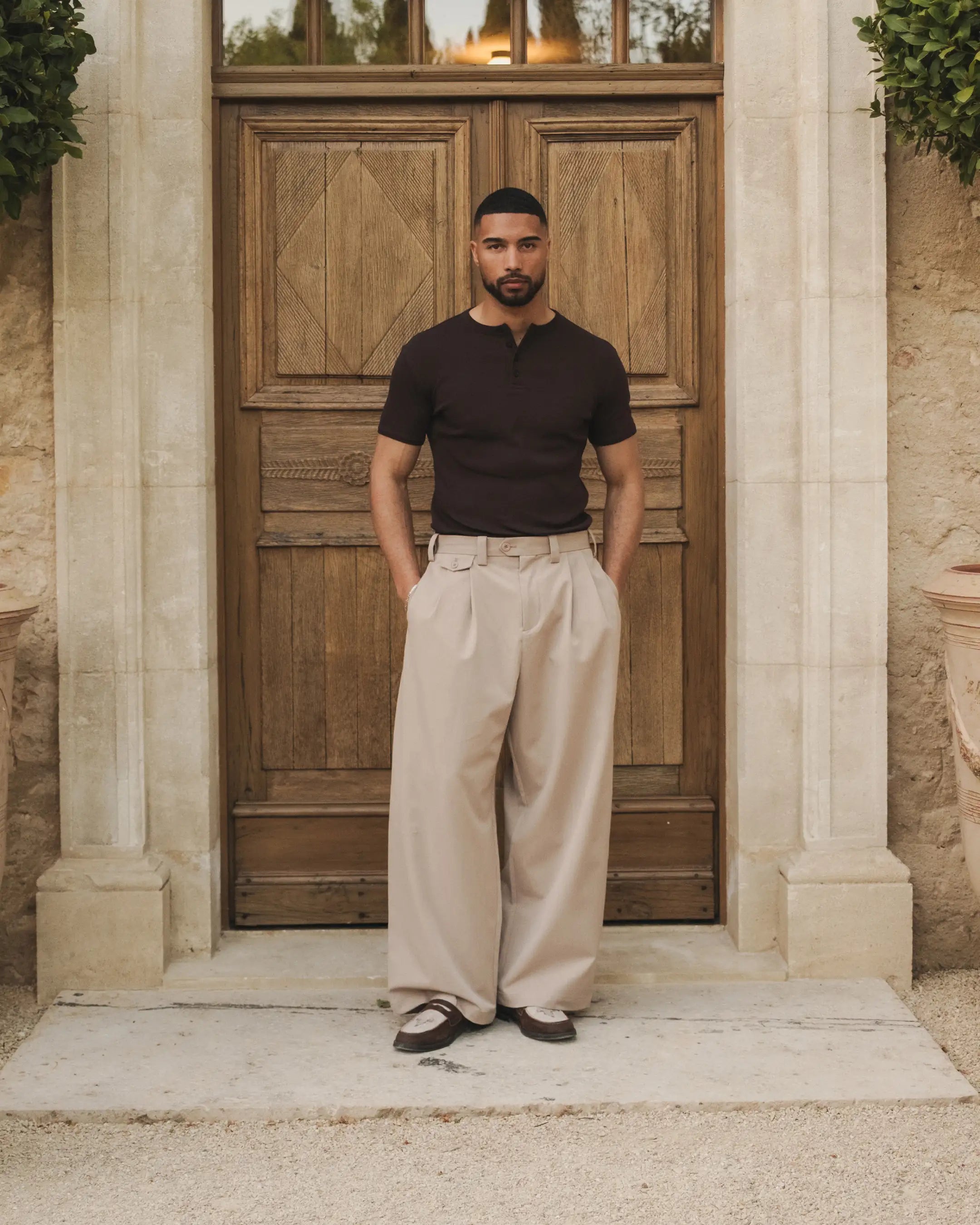 Mougins Geripptes Henley T-shirt