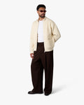 Giacca Heavy Knitted Zip-Up Cardigan | Ecru