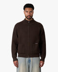 Giacca Heavy Knitted Zip-Up Cardigan | Brown